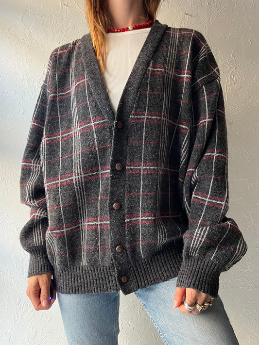 90s 'Private Club' Cardigan Sweater / XL