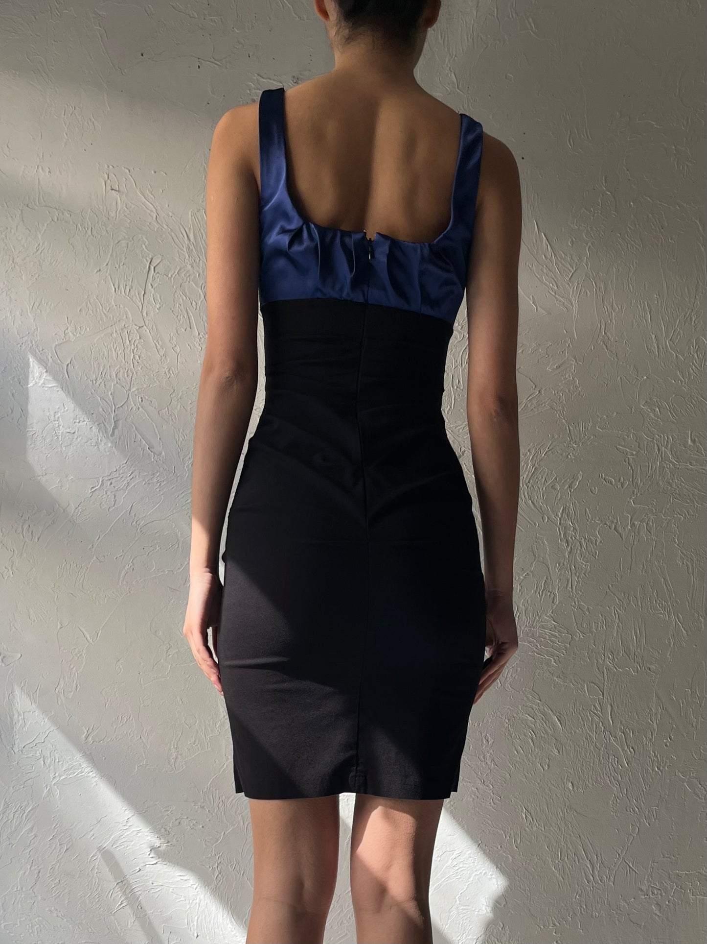 Y2k 'Le Chateau' Black Fitted Mini Dress / Vintage 2000s Party Dress / Small