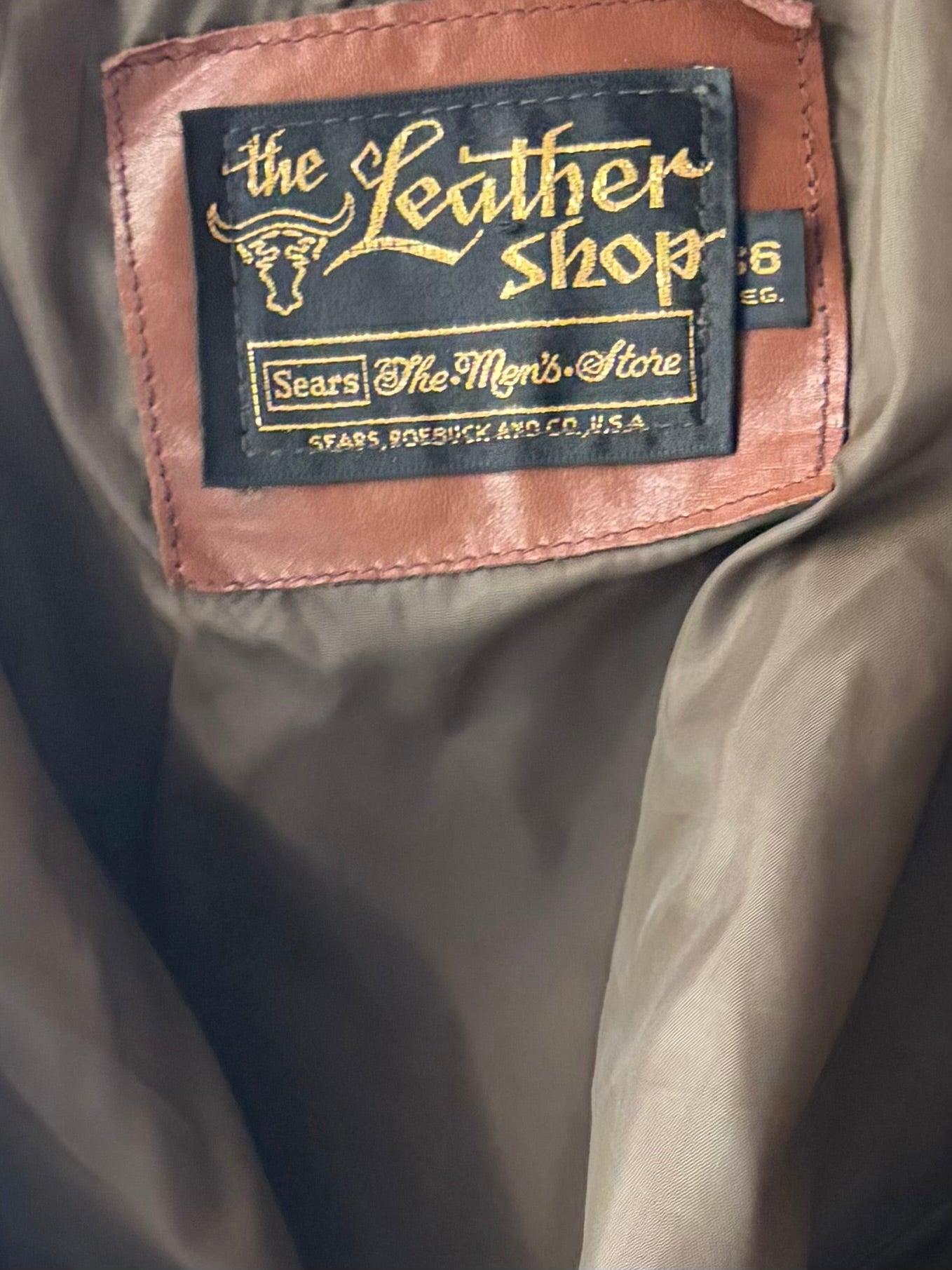70s 'Sears' Brown Leather Jacket / Small