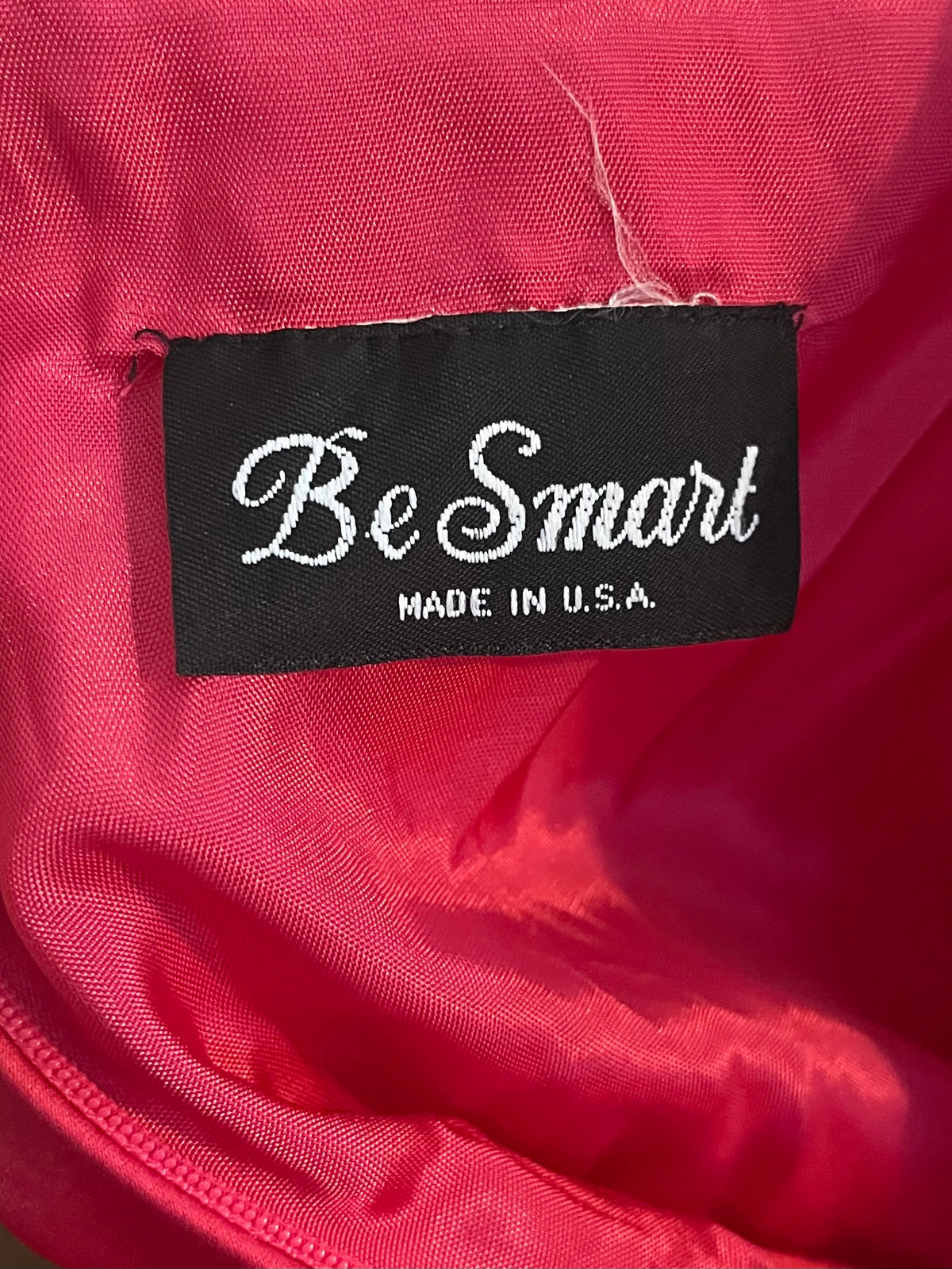 90s 'Be Smart" Hot Pink Minimalist Formal Maxi Party Prom Dress / Small
