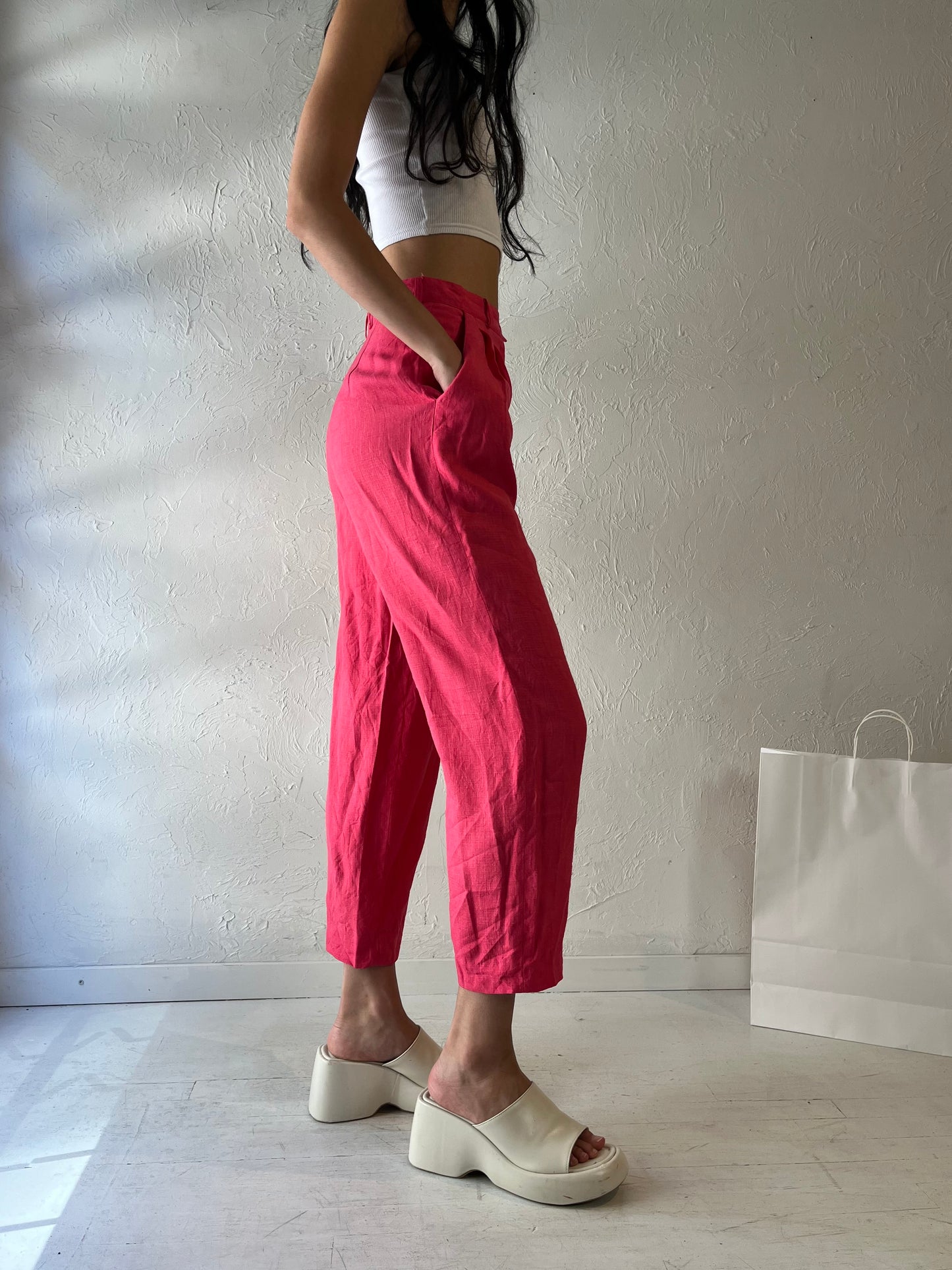 90s 'Florence Leurs' Barbie Pink Trousers / Small