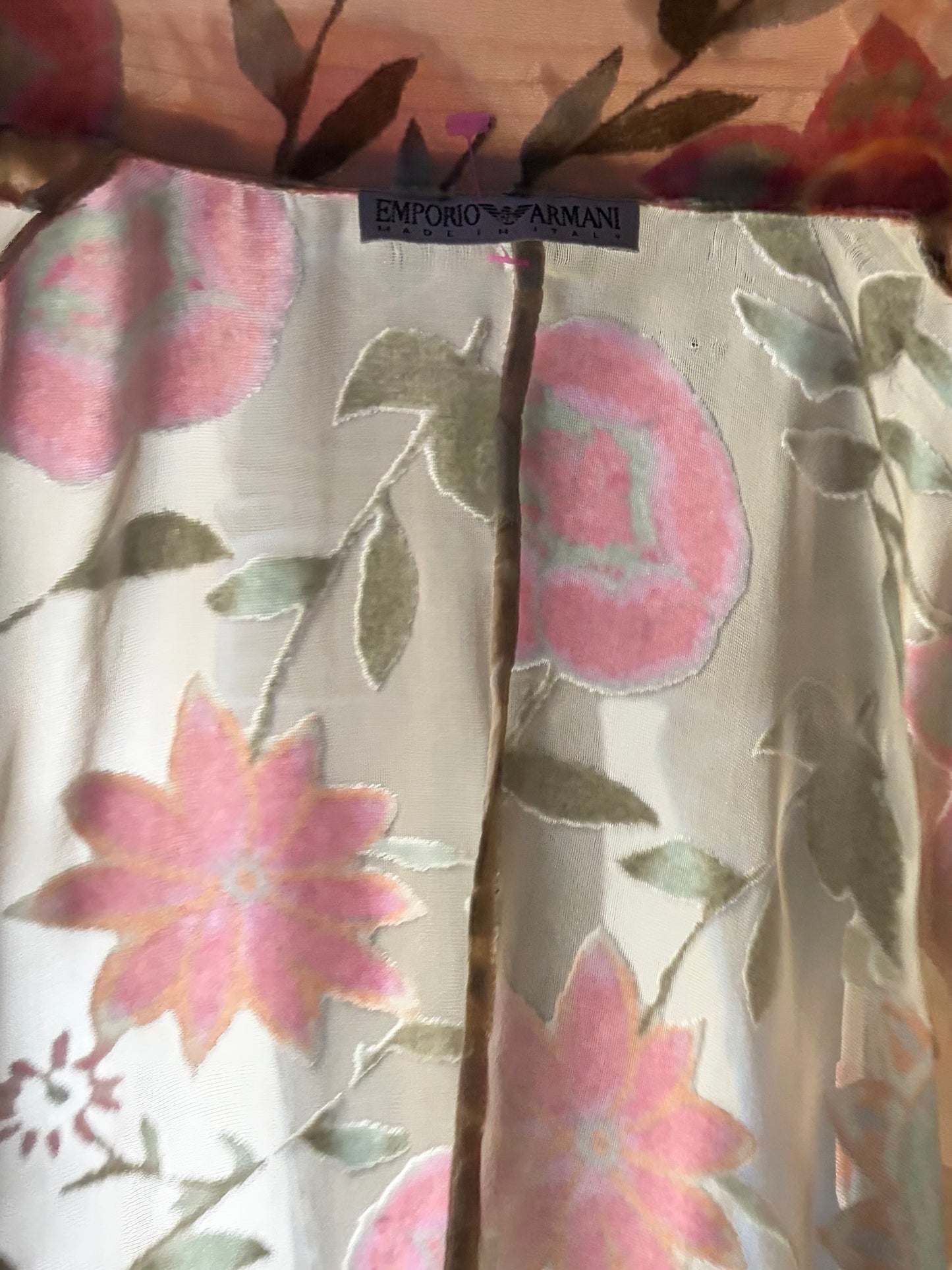 Vintage 'Emporio Armani' Sheer Floral Hippy Jacket / Small