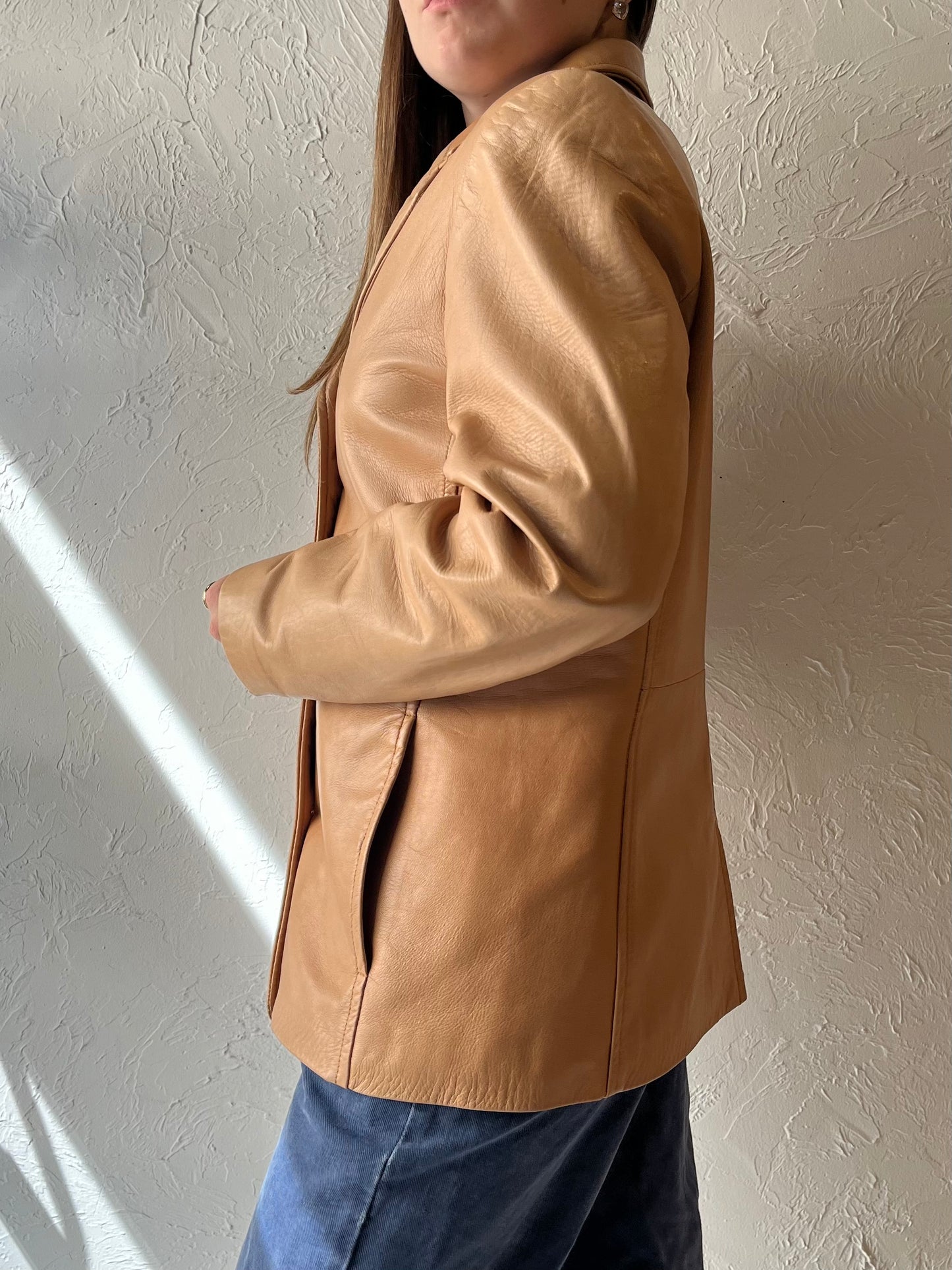 90s 'Danier' Brown Leather Jacket / Medium