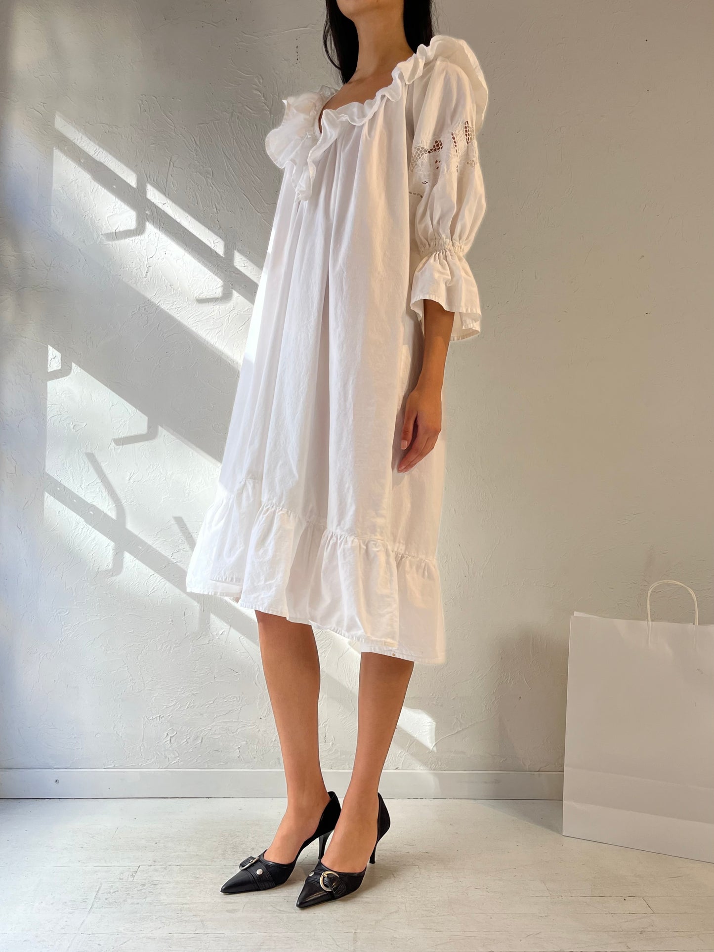 90s ‘Satyuga’ White Cotton Dress / XS