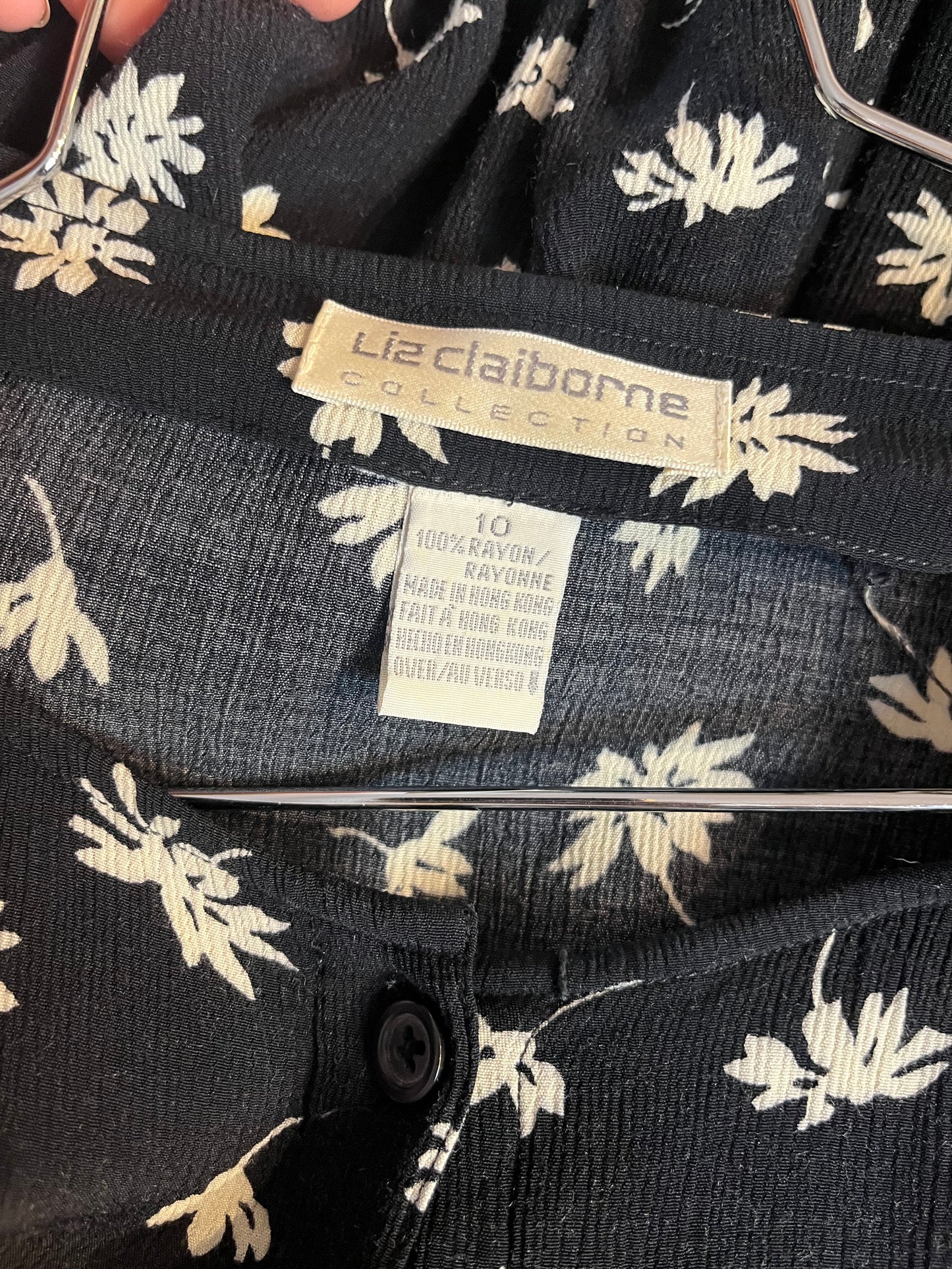 90s ‘Liz Claiborne’ Rayon Floral Dress / Medium