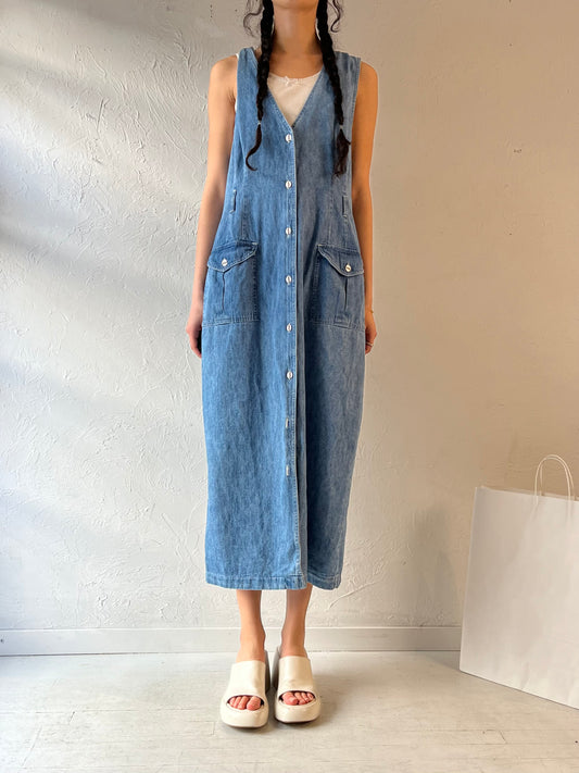 90s ‘Faded Glory’ Denim Dress / Large