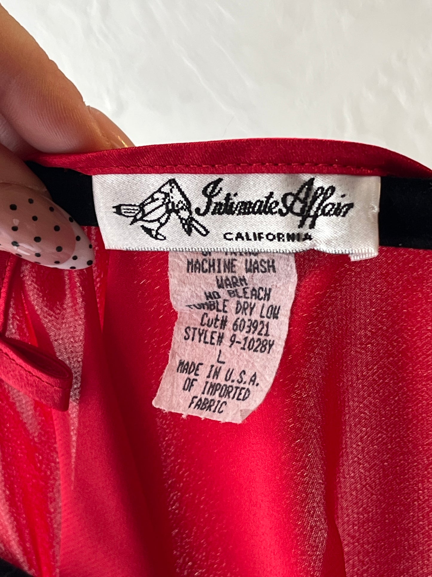 90s Red Mini Slip Dress / Large
