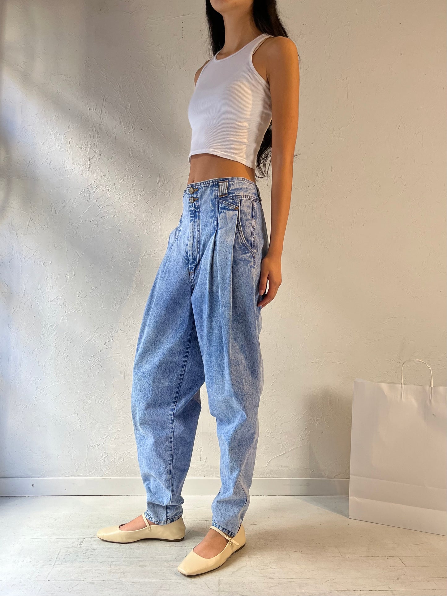 90s ‘Bill Bass’ Baggy Acid Wash Jeans / Medium