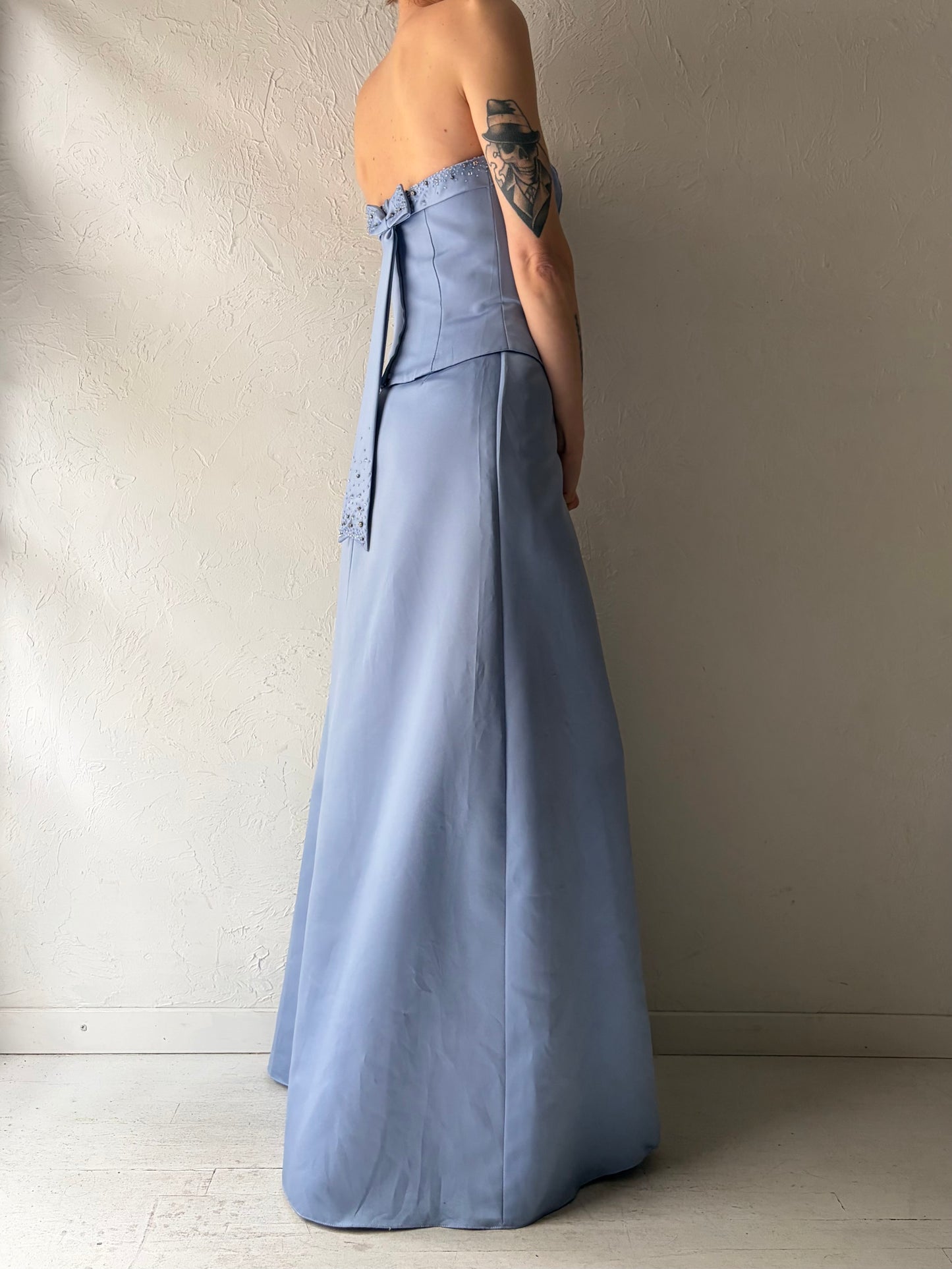 90s 'Alfred Angelo' Purple Formal Skirt and Top Set / Small