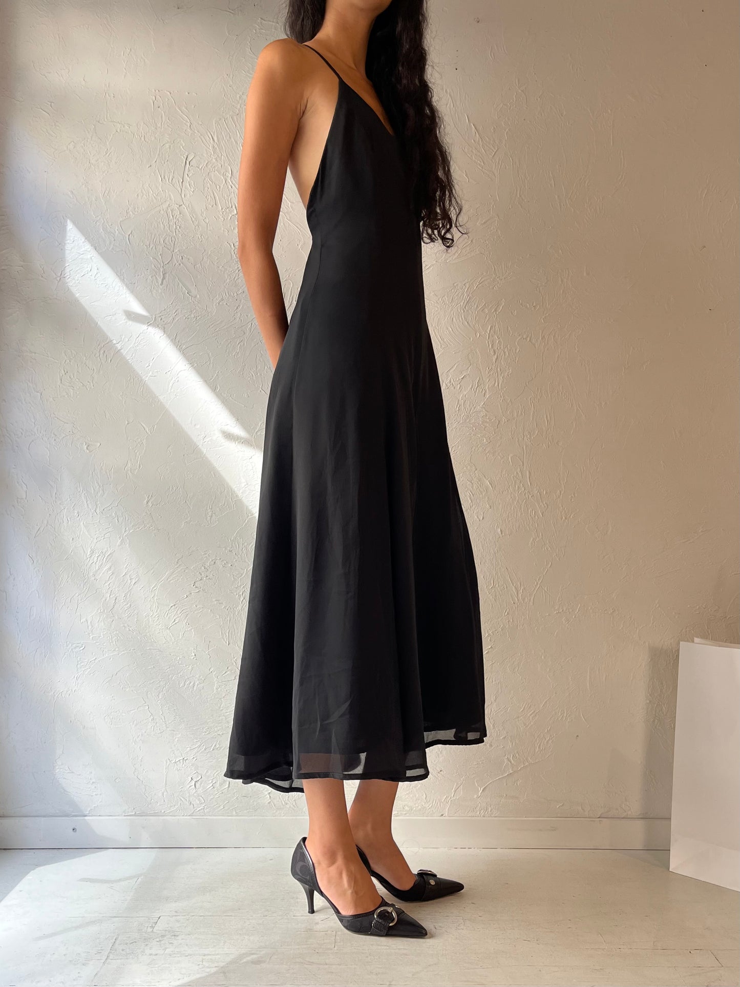 90s ‘Dianne B’ Black Formal Dress / Medium