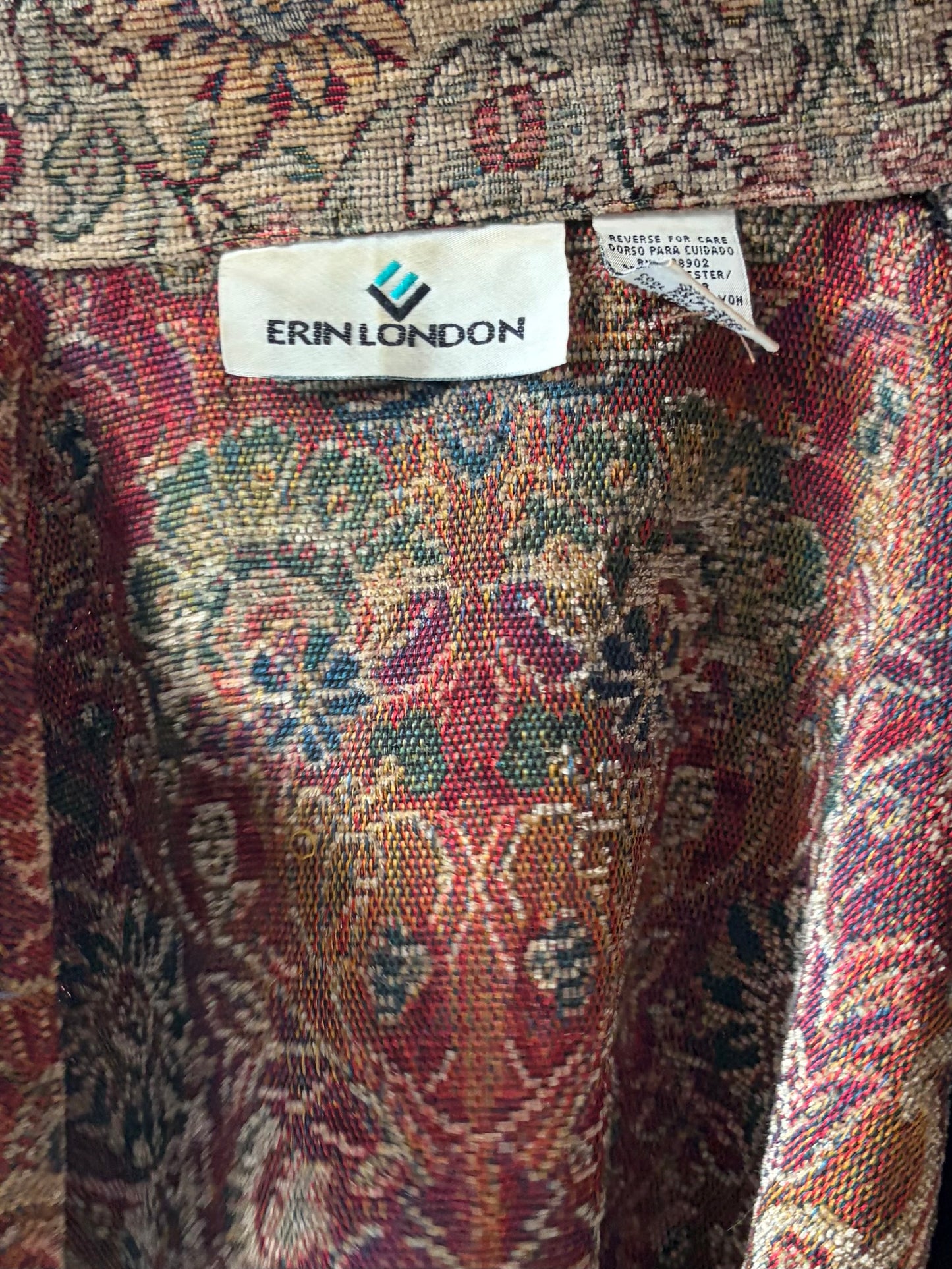 90s 'Erin London' Paisley Tapestry Jacket / Large