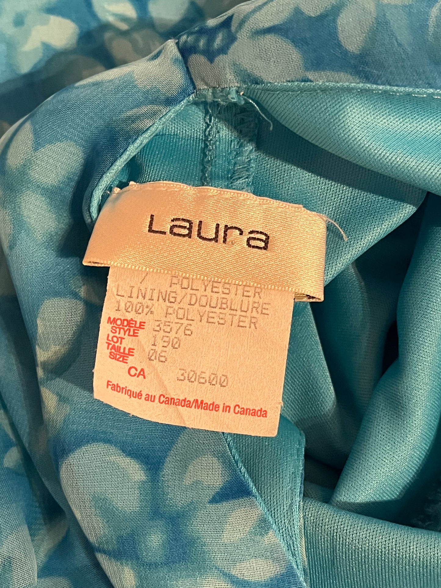 80s 'Laura' Blue Floral Mini Dress / Small