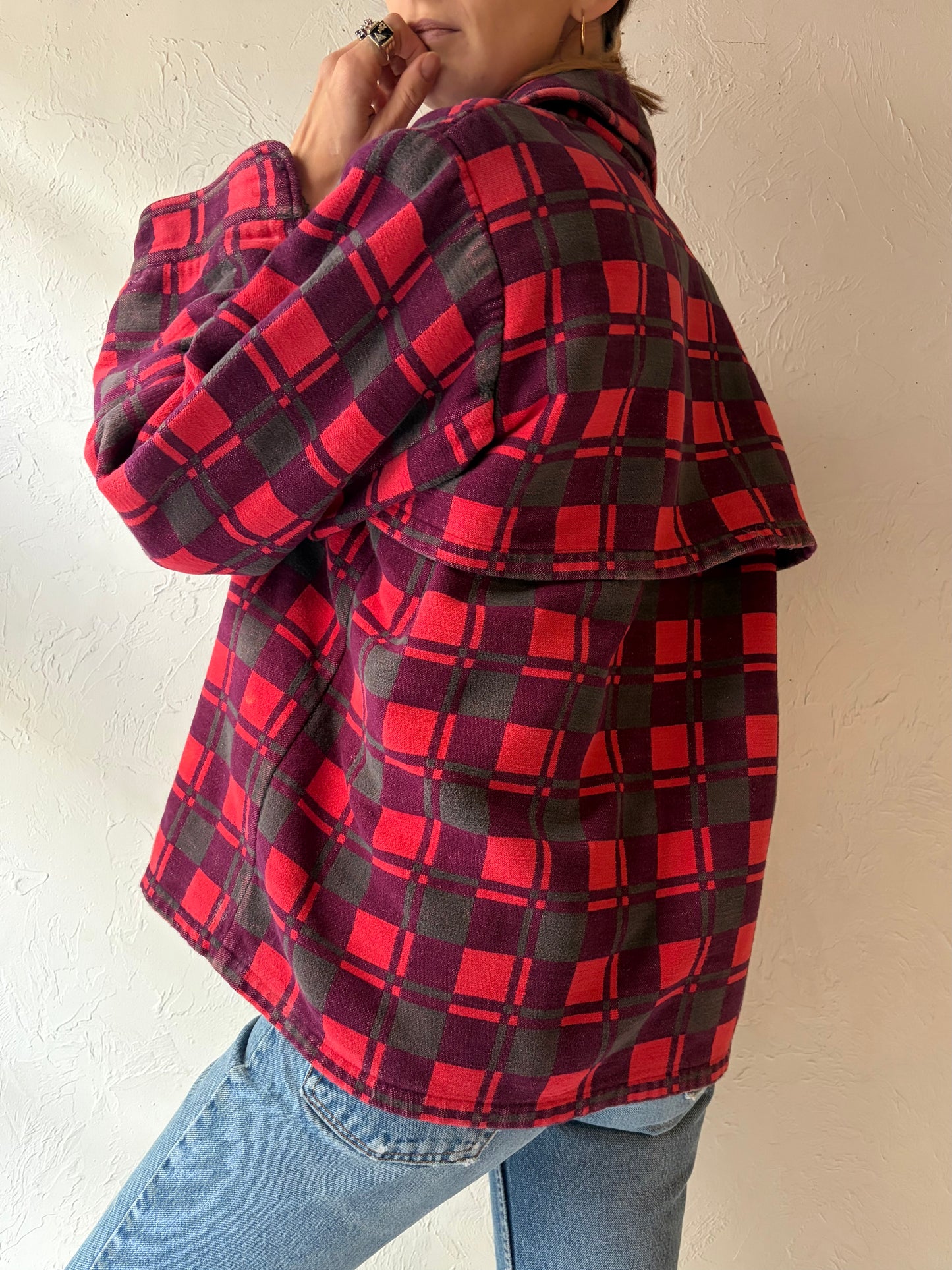 Vintage 'Champion' Cotton Flannel Jacket / Small