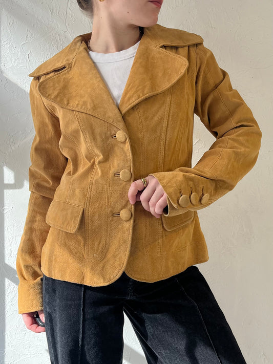 Y2k Tan Suede Jacket / Small