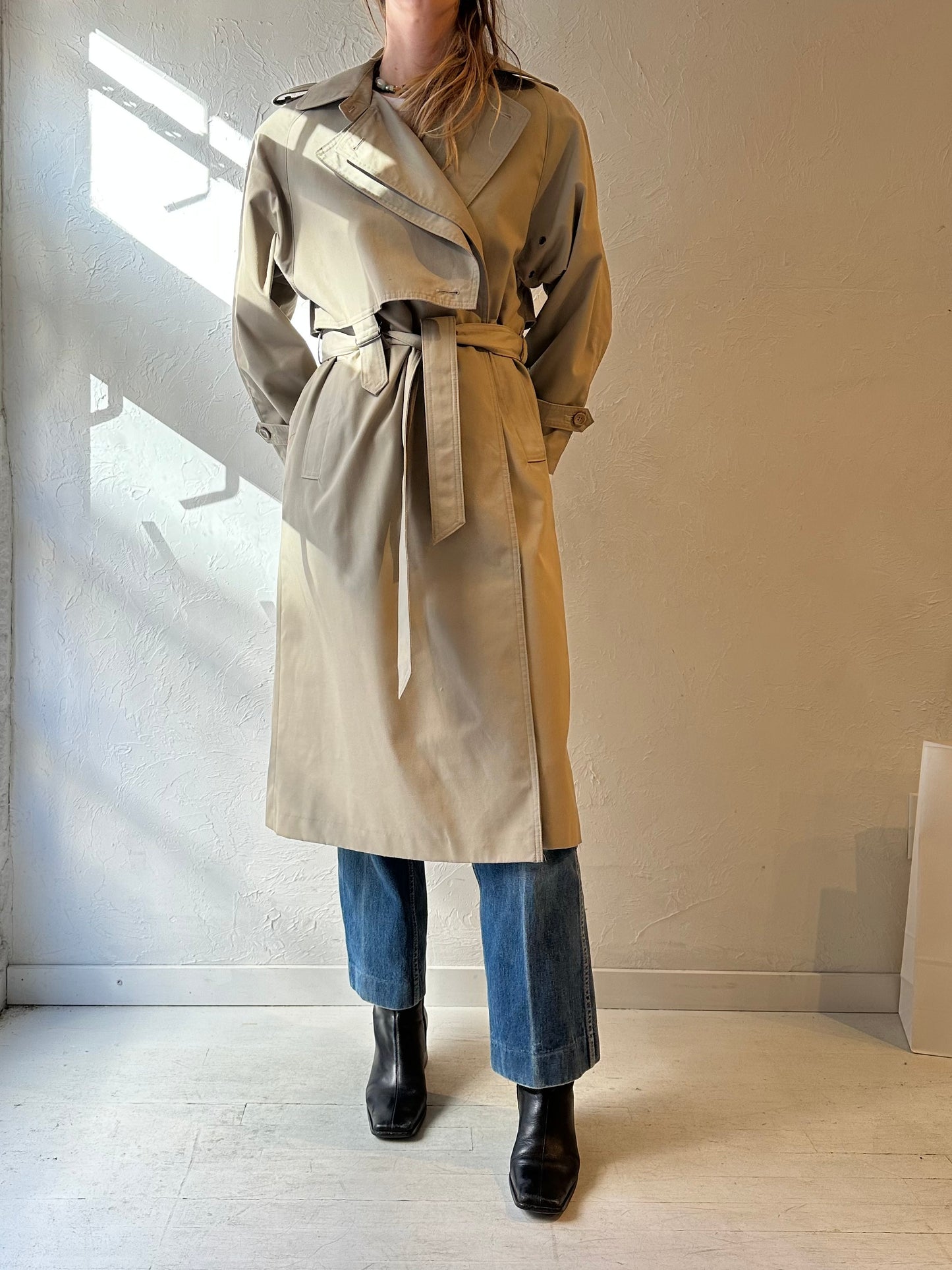 Y2K ‘VI Petites’ Beige Trench Coat / Small - Medium