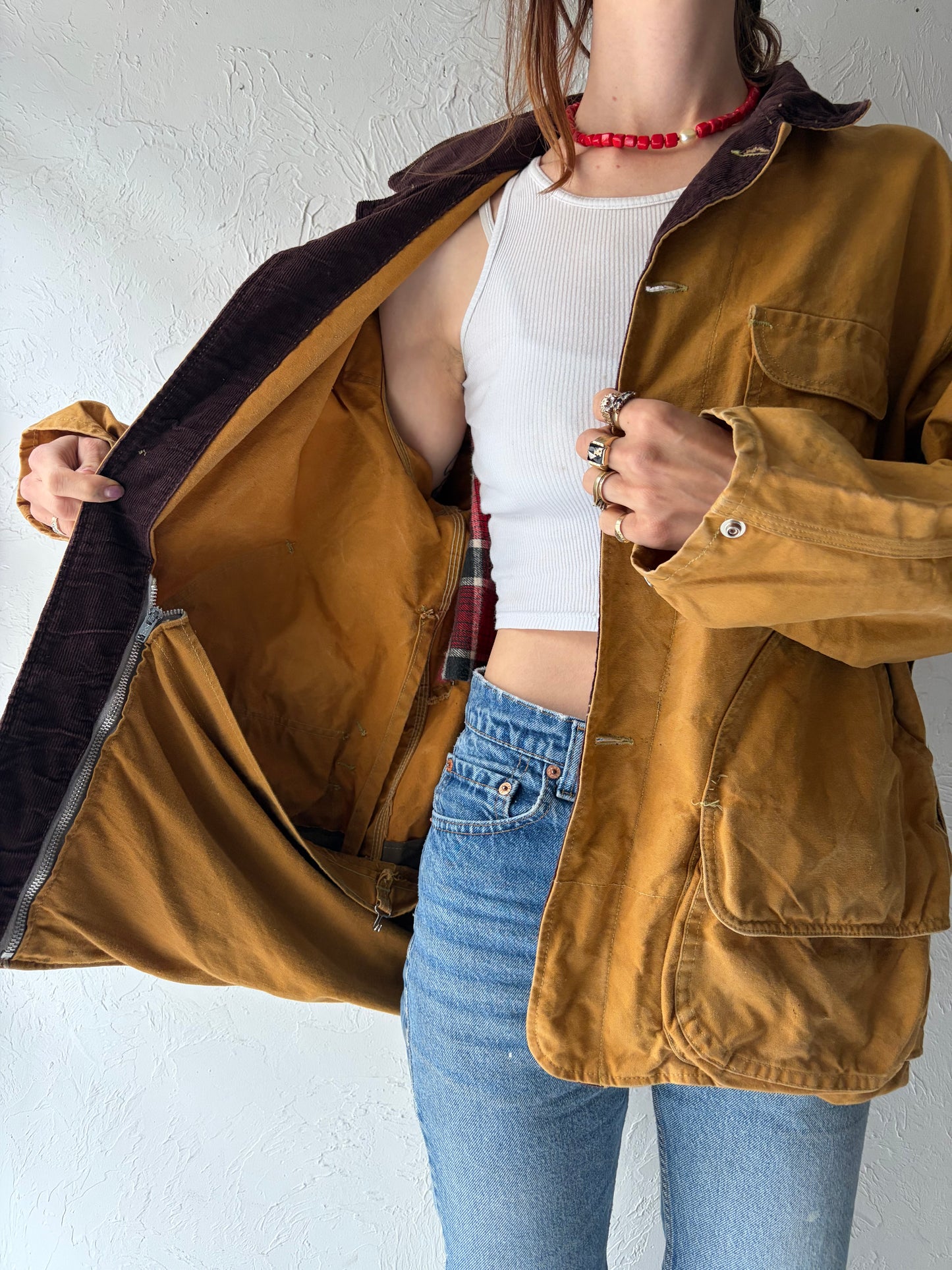Vintage 'Black Sheep' Cotton Work Wear Hunting Jacket / Large