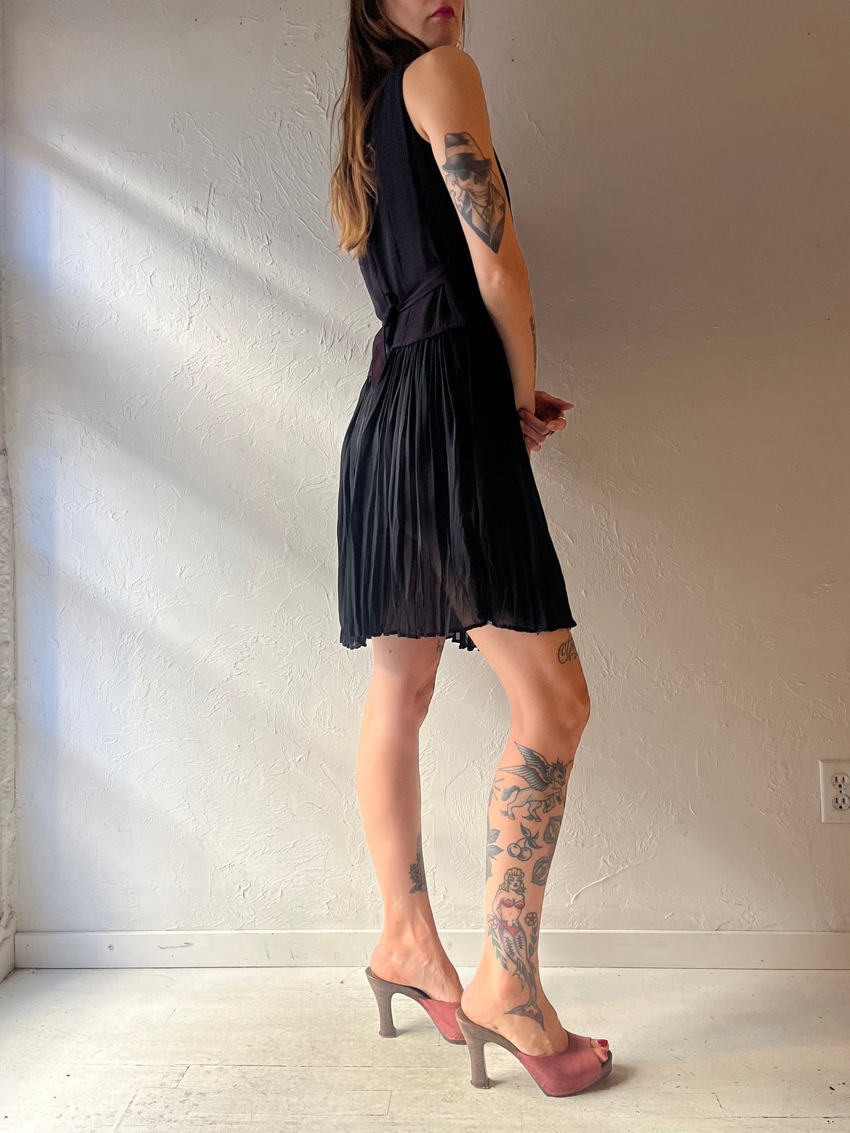 90s 'Nu-Oz' Purple Retro Minimalist Dark Academia Mini Dress / Small