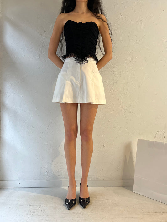 90s ‘Tail’ White Mini Skirt / Small