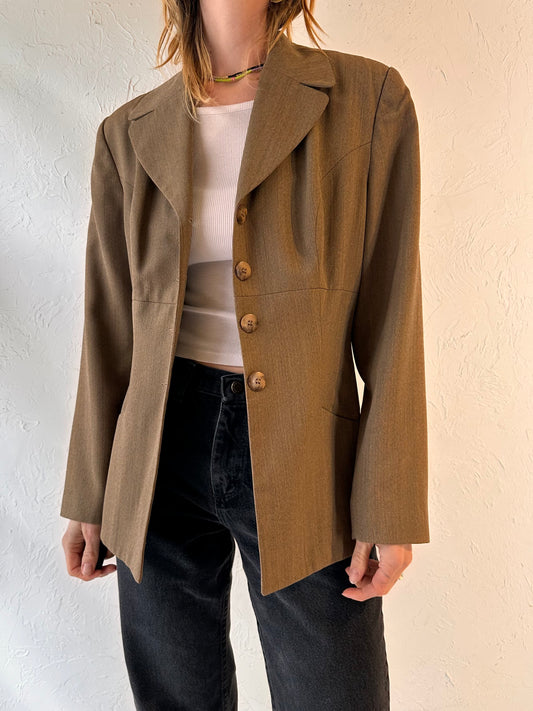 90s 'Bebe' Brown Blazer Jacket / Medium