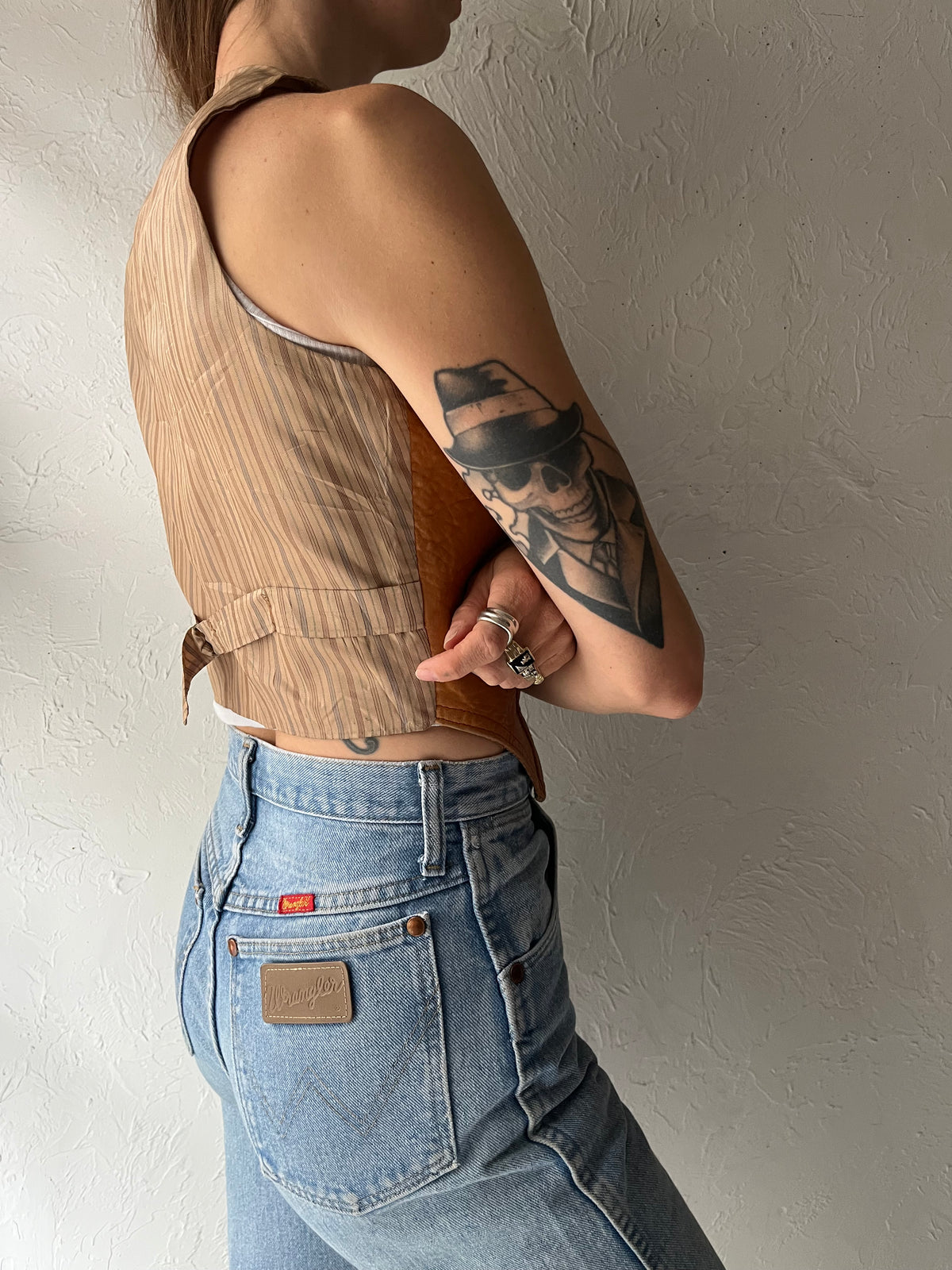 70s 'Club Prive' Leather Vest / Small