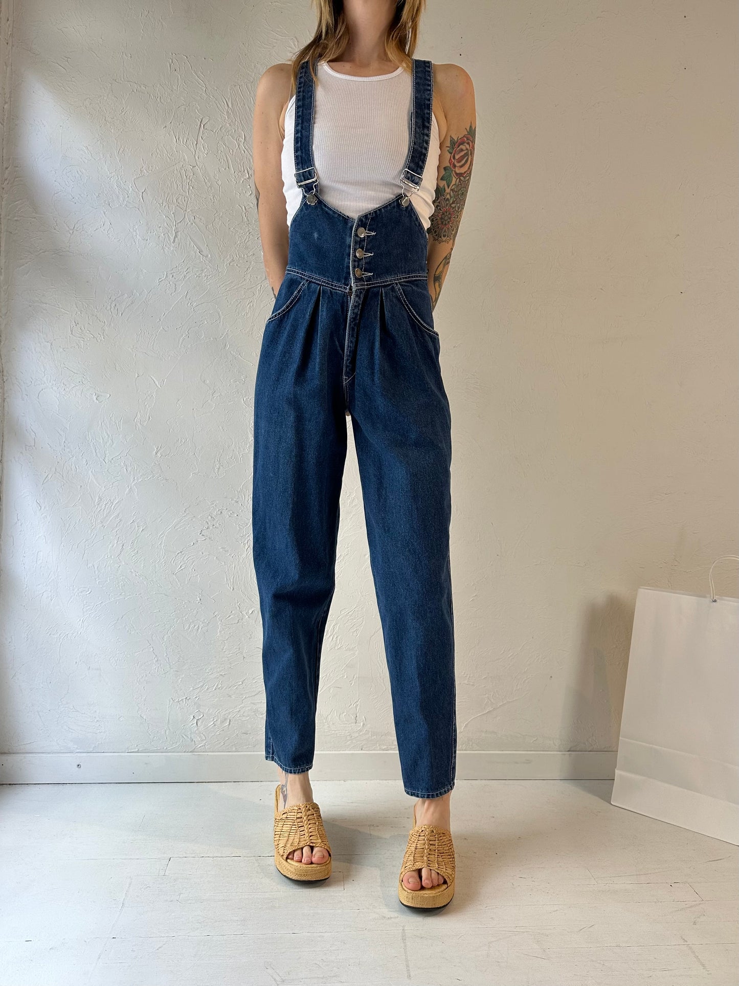 90s 'Galaxy Garments' Denim Overalls / Small