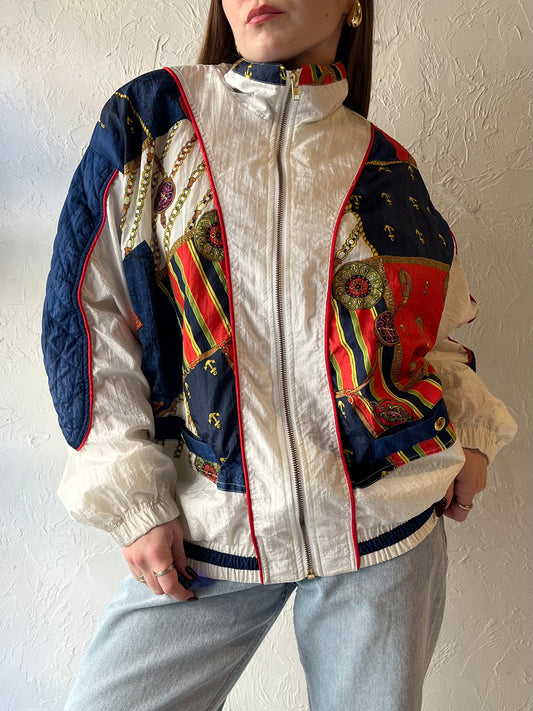 90s ‘Active Frontier’ Nylon Bomber Jacket / Medium