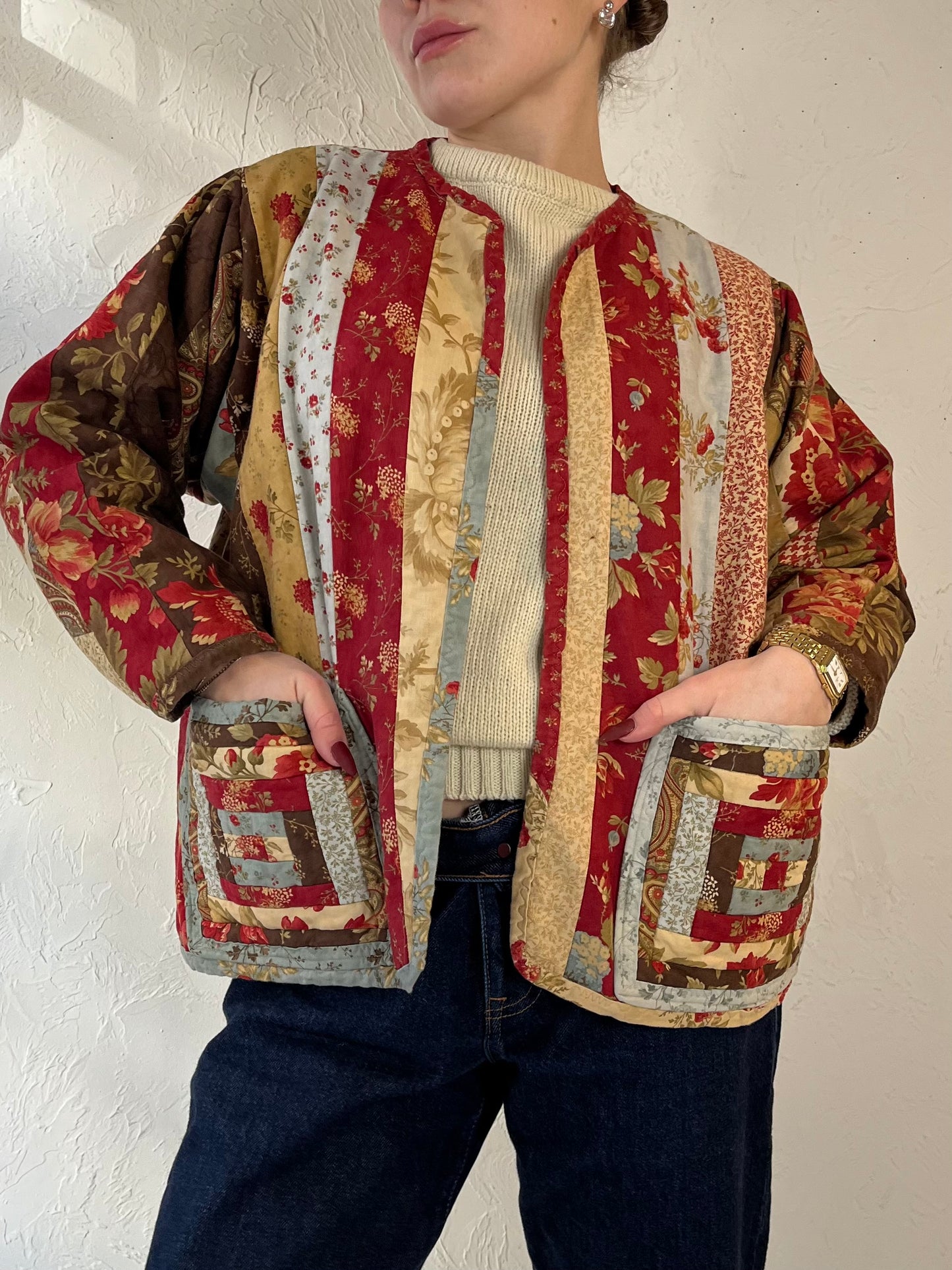 Vintage Handmade Quilt Jacket / Medium