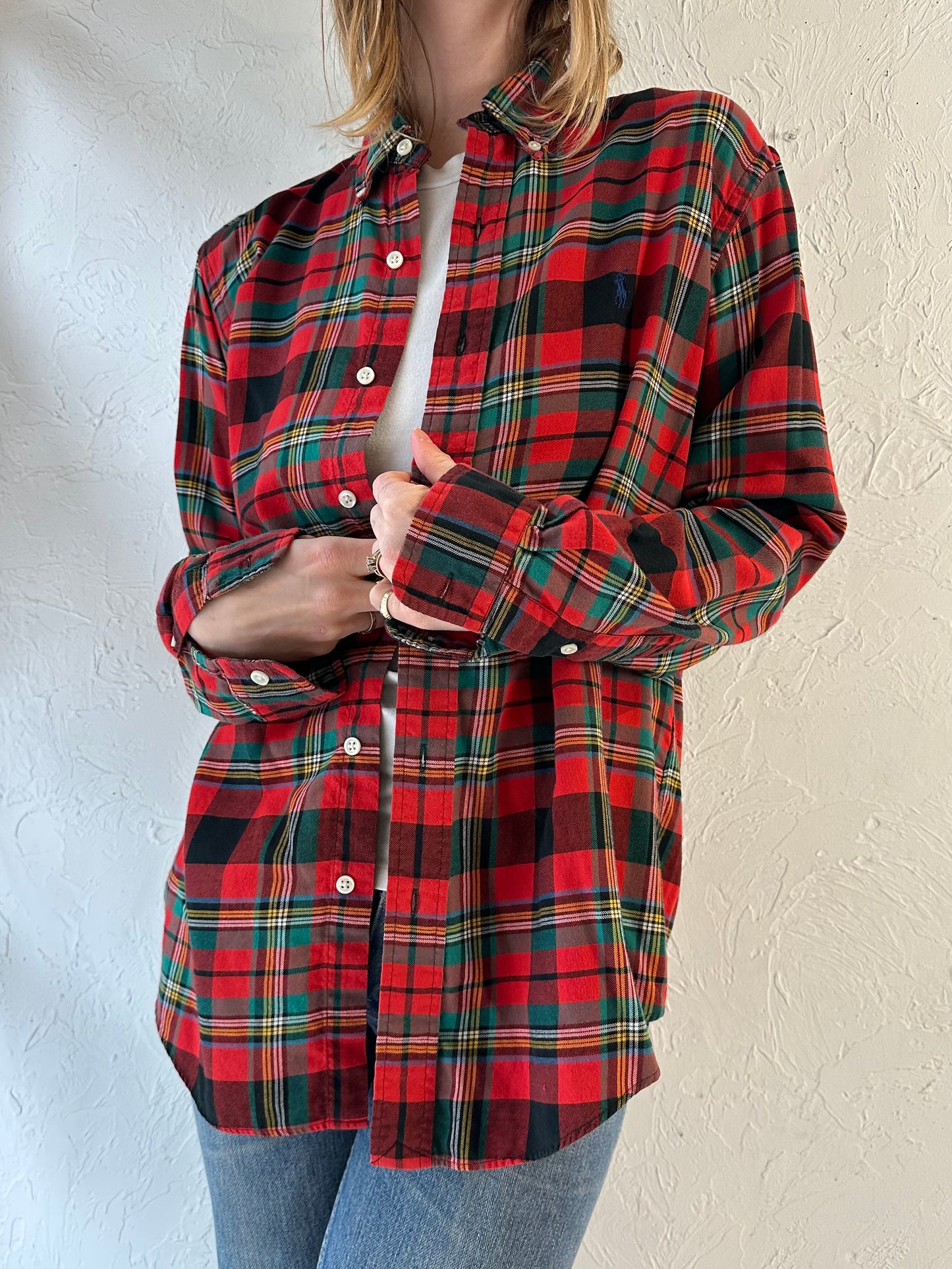 Y2k ‘Ralph Lauren’ Red Plaid Button Up Shirt / Medium