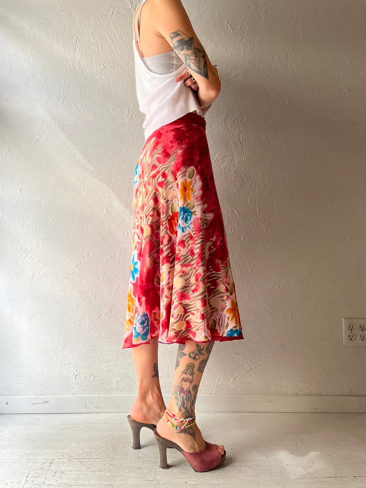 Vintage 'Jovani' Floral Wrap Skirt / Small - Medium