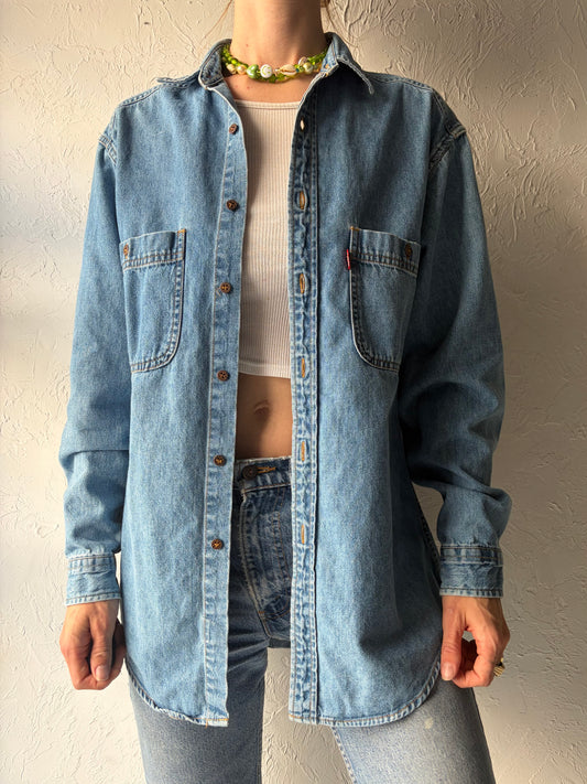 90s 'Levis' Button Up Denim Shirt / Small