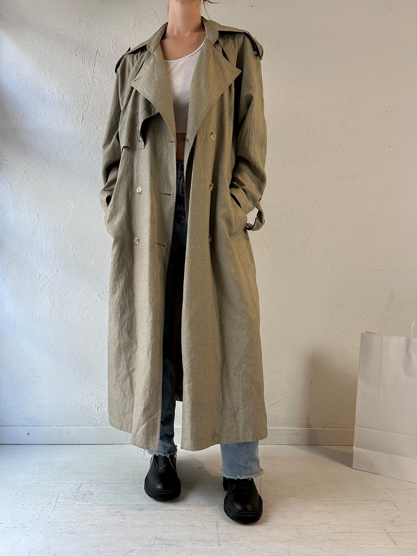 Y2k 'Apropos' Lightweight Beige Trench Coat / Medium