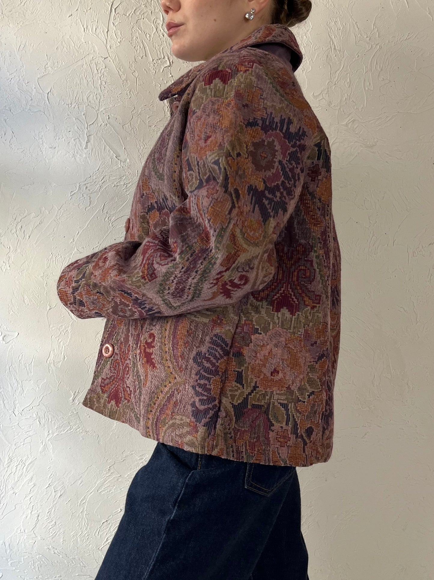 Y2k ‘Coldwater Creek’ Purple Tapestry Jacket / Small