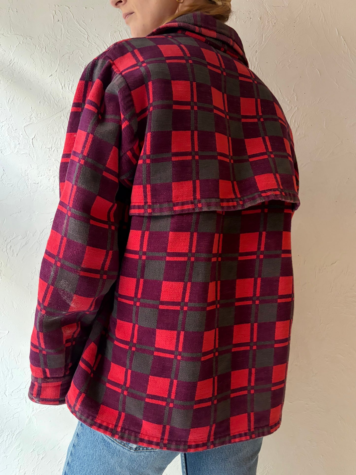 Vintage 'Champion' Cotton Flannel Jacket / Small
