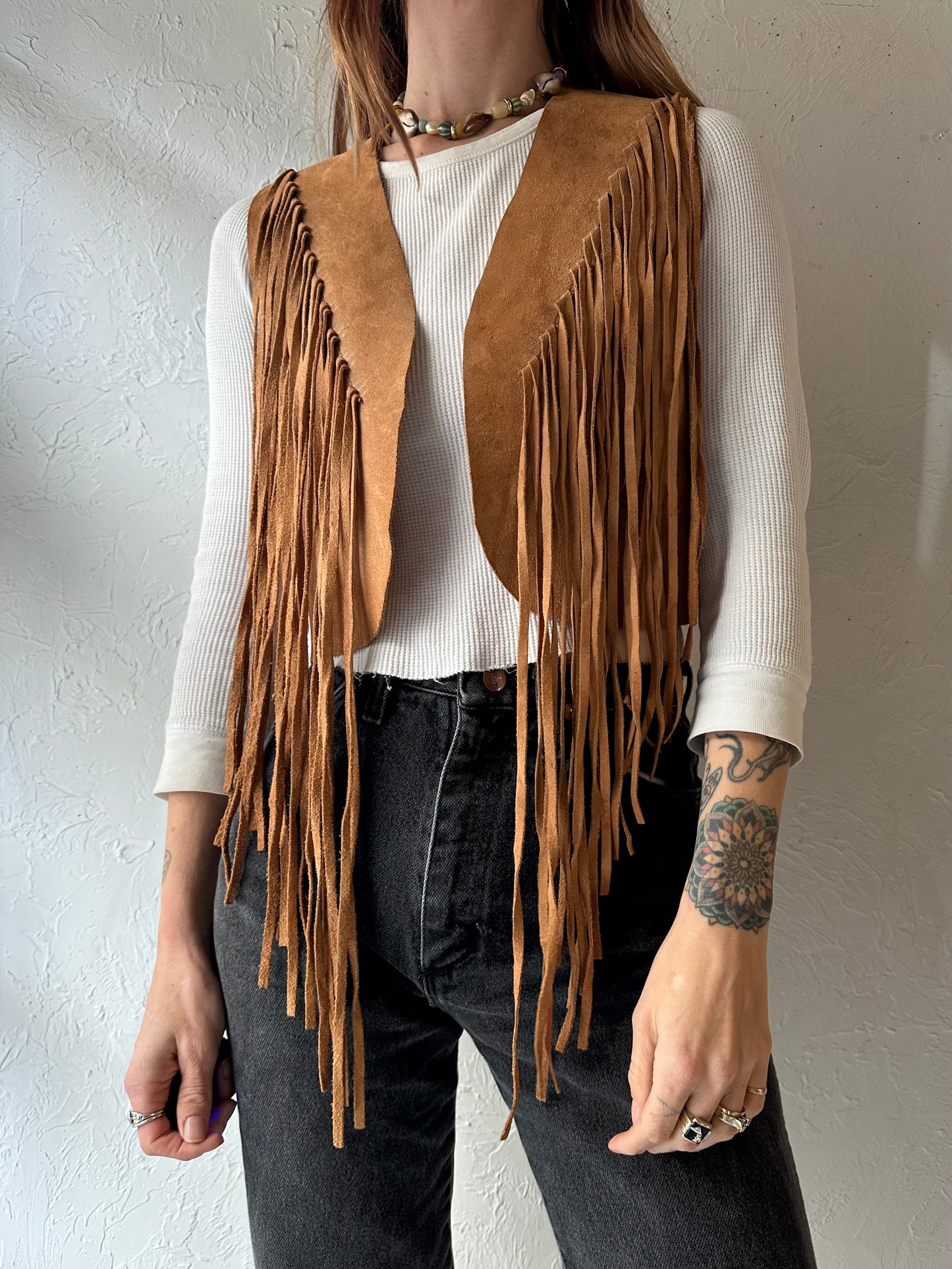Vintage Suede Fringe Vest / Small