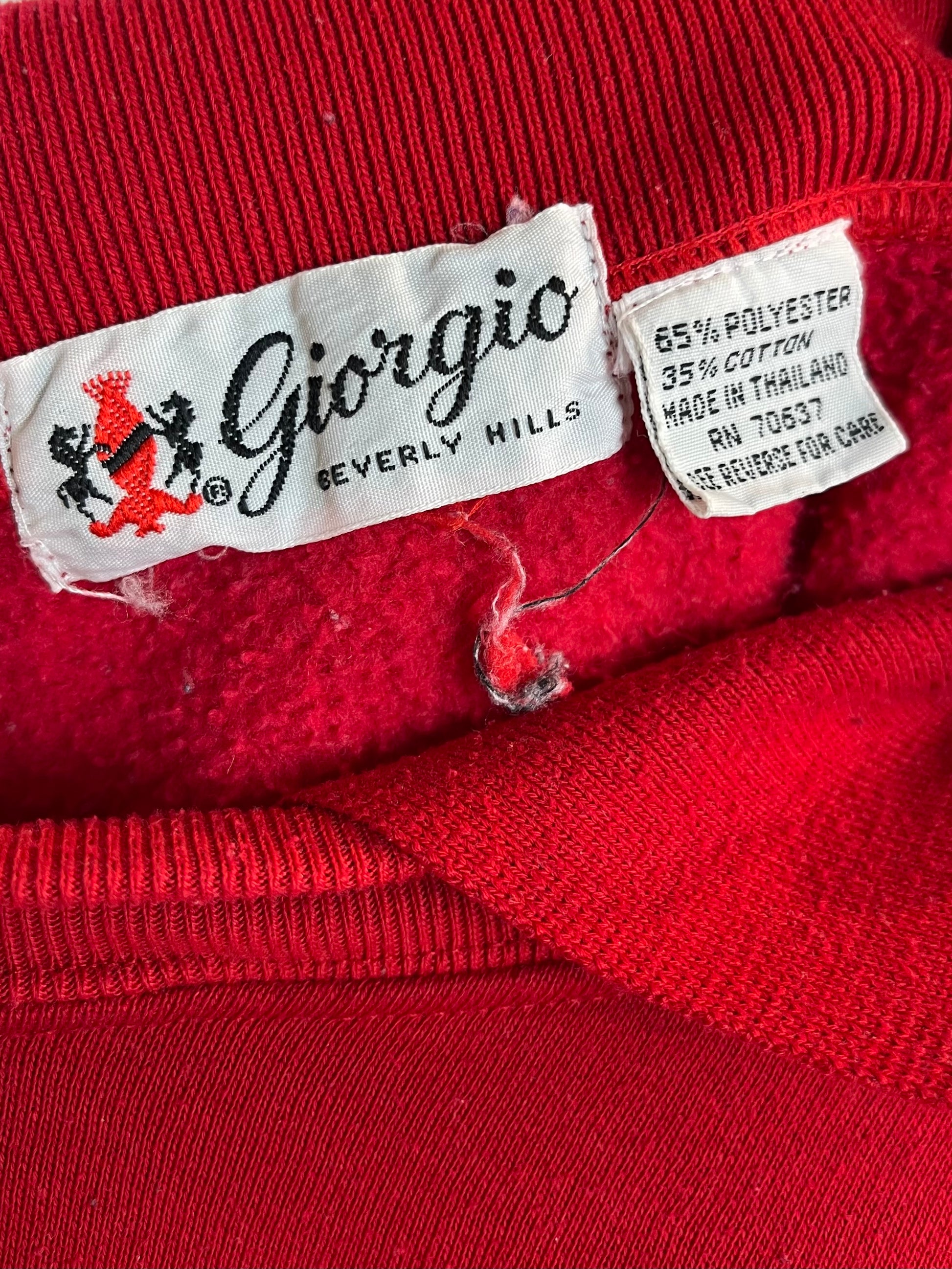 90s ‘Giorgio’ Red Collared Sweatshirt / Medium