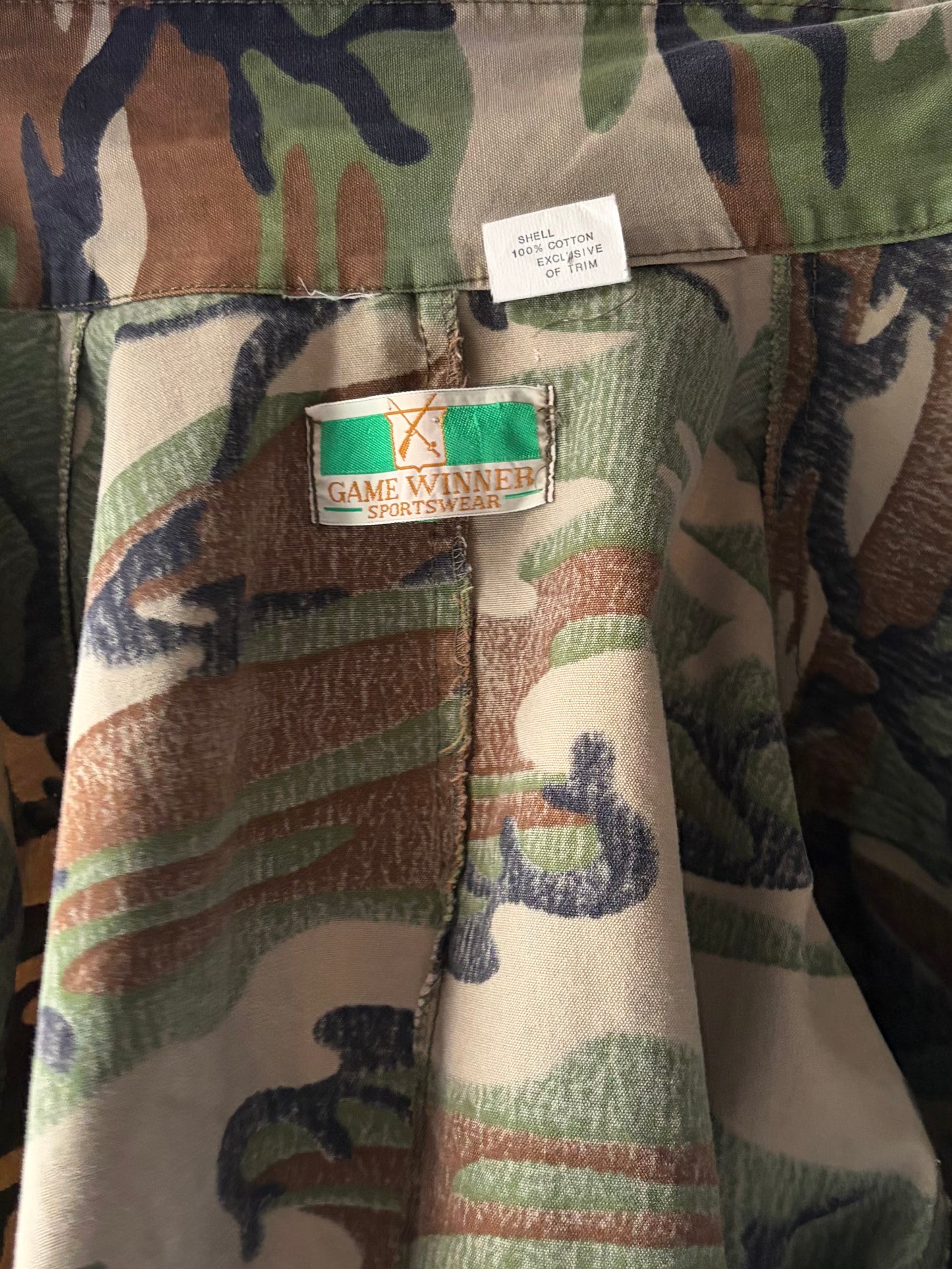 90s 'Gamer Winner' Camo Chore Jacket / Vintage 1990s Camouflage Workwear Streetwear Utility Coat / Medium