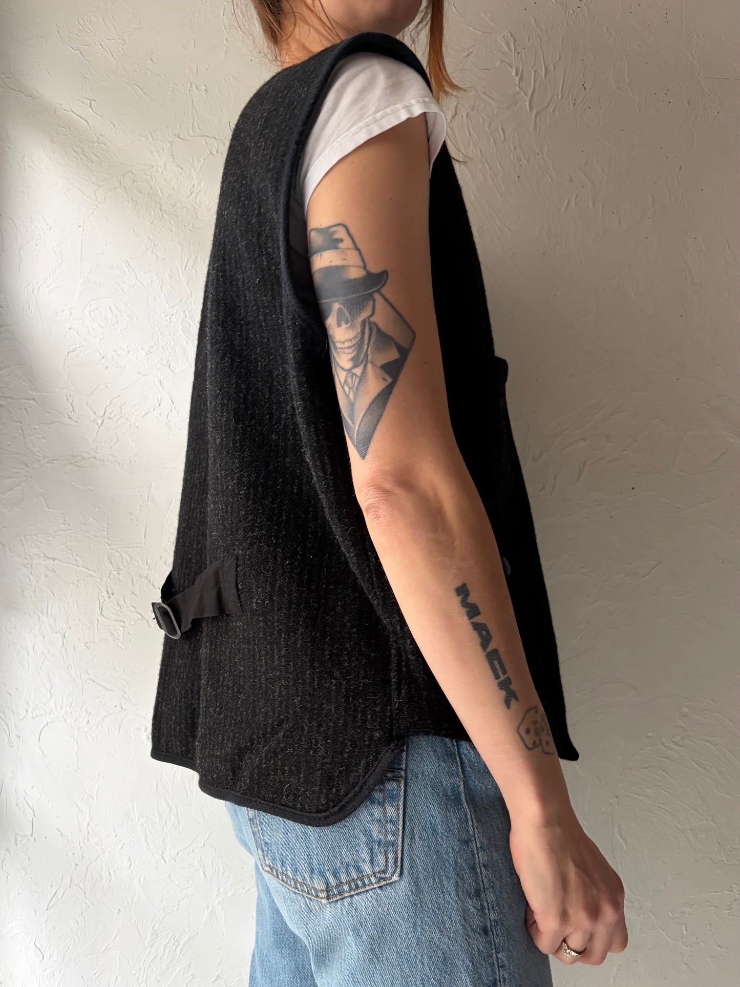 Y2k 'Woolrich' Charcoal Wool Vest / XL