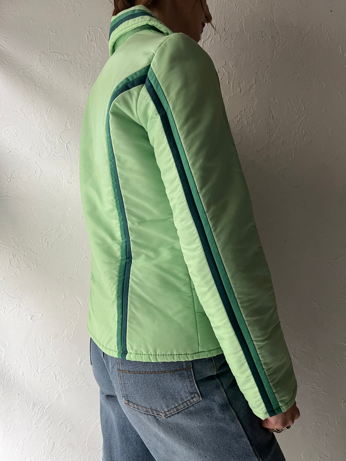 70s 'Innsbruck' Green Winter Puffer Jacket / Small