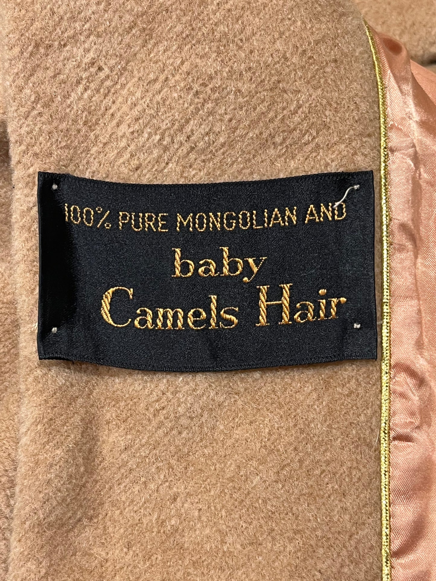 70s Tan Camels Hair Coat / Union Made / Small