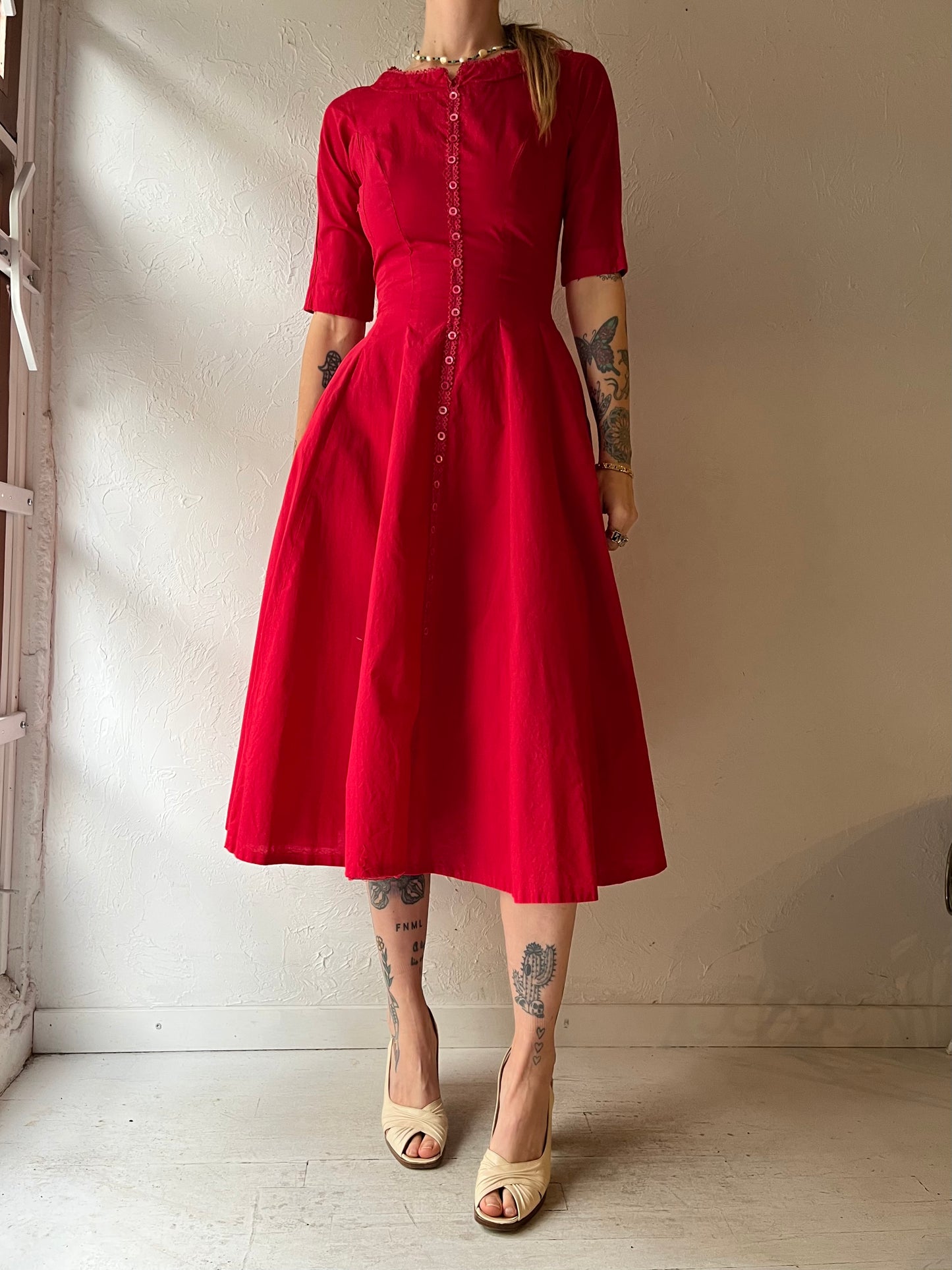 50s ‘Jonathan Logan’ Pink Swing Dress / Small