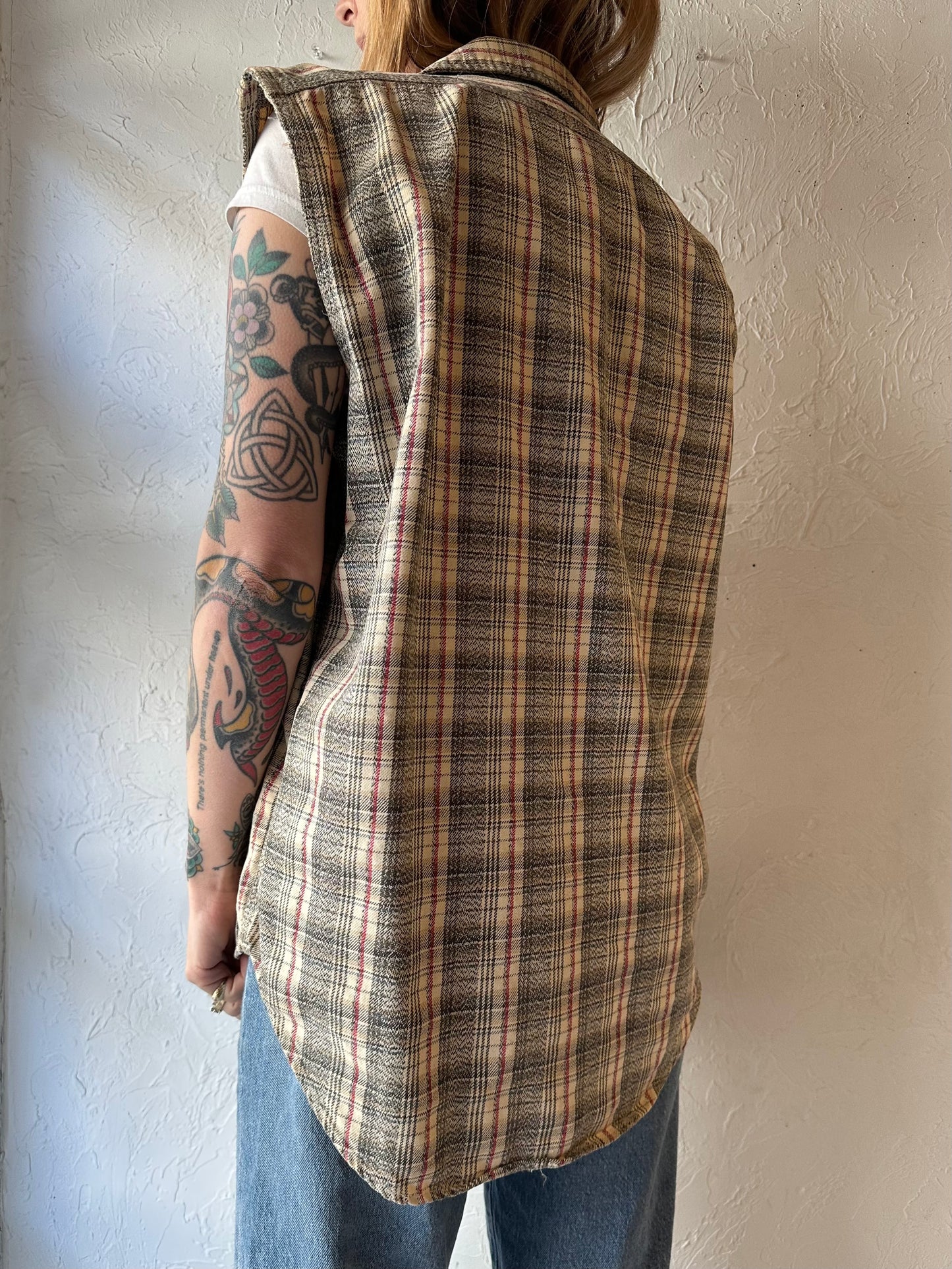 90s ‘Ralph Lauren’ Cotton Flannel Vest / Medium