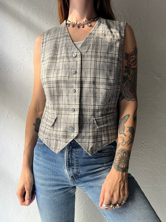Vintage 'Pendleton' Wool Plaid Vest / Small