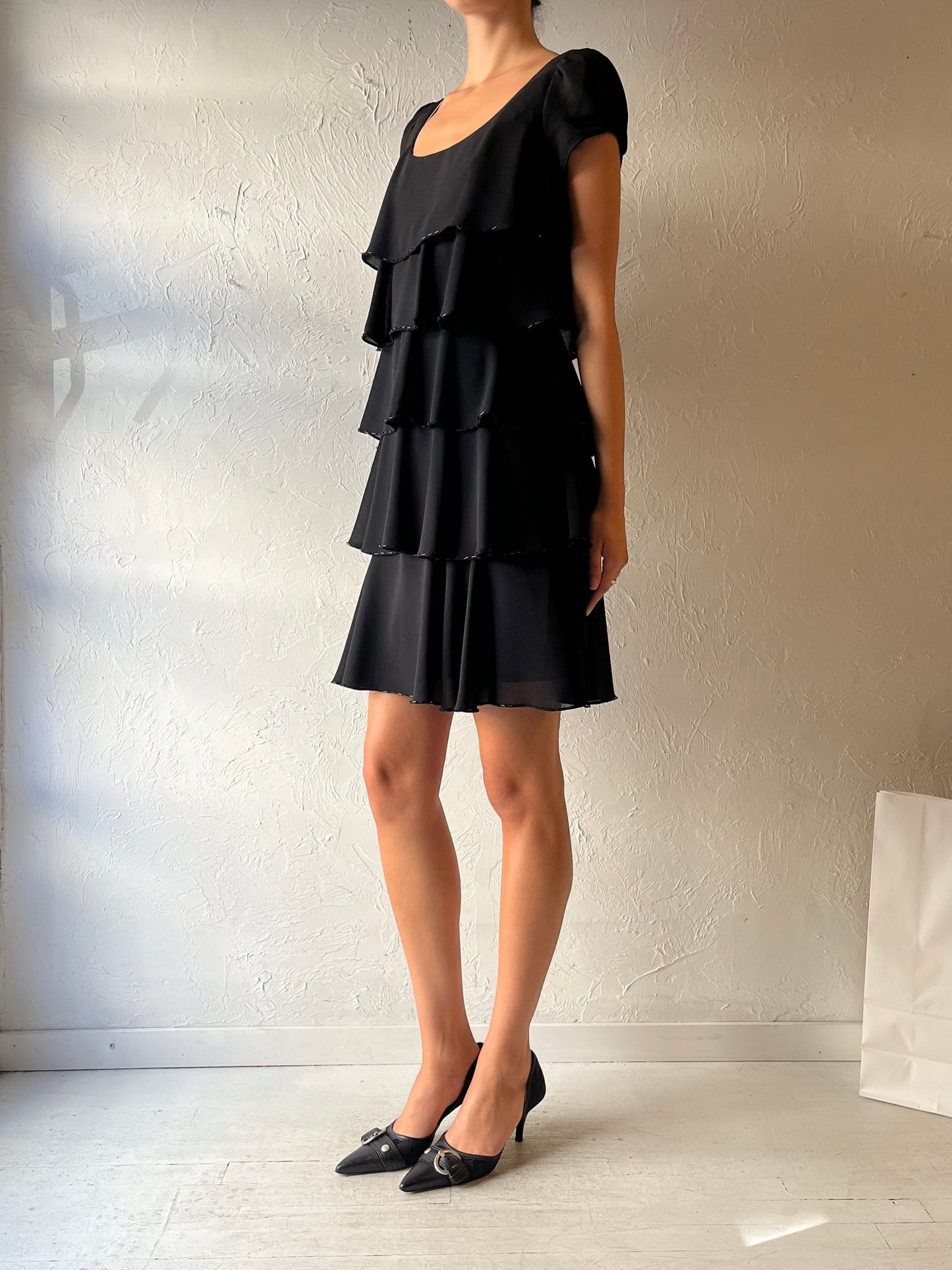 Y2K ‘SL Fashions’ Ruffle Mini Dress / Medium
