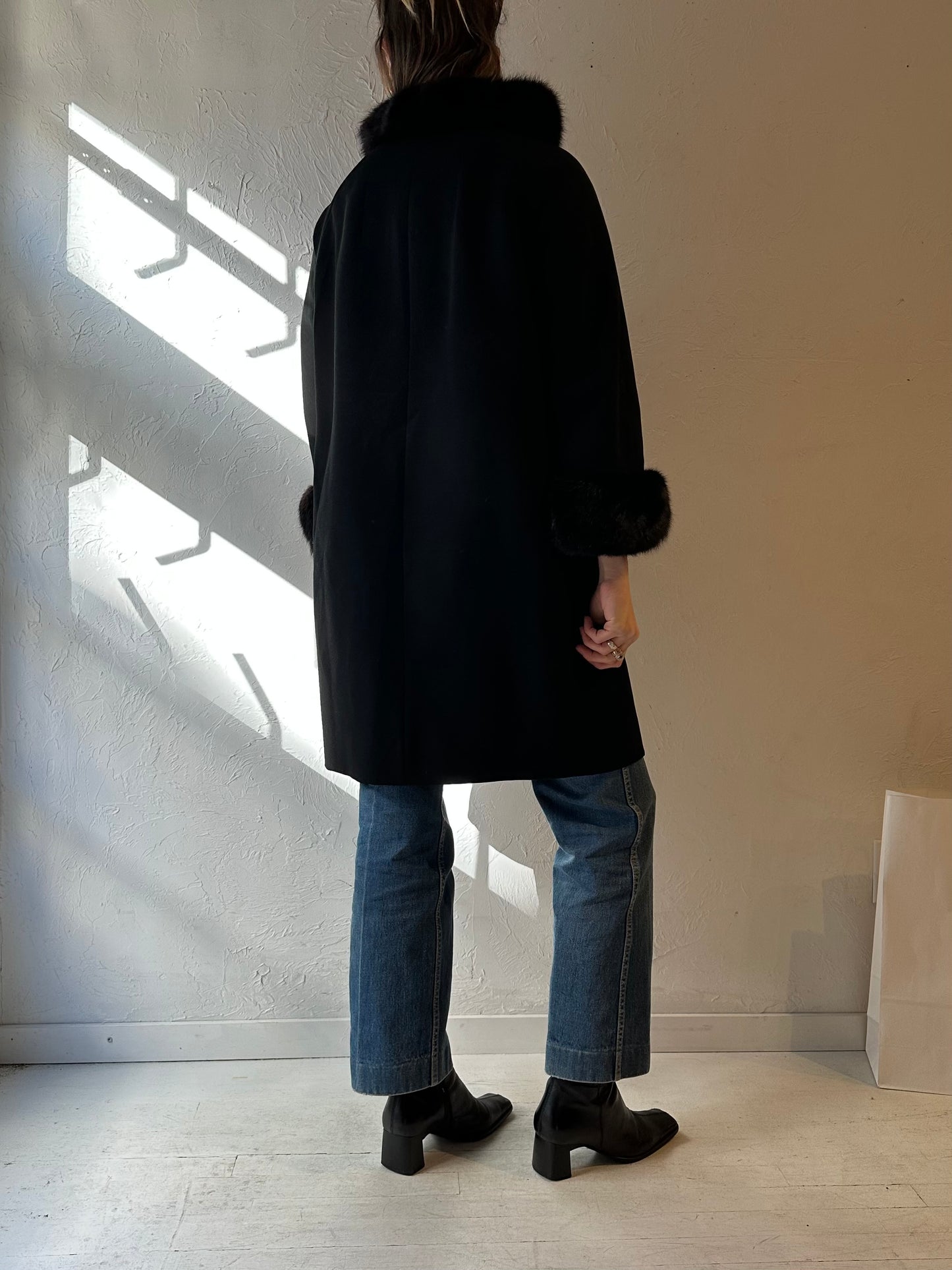 70s ‘Louis Manley’ Black Coat / Union Made / Small