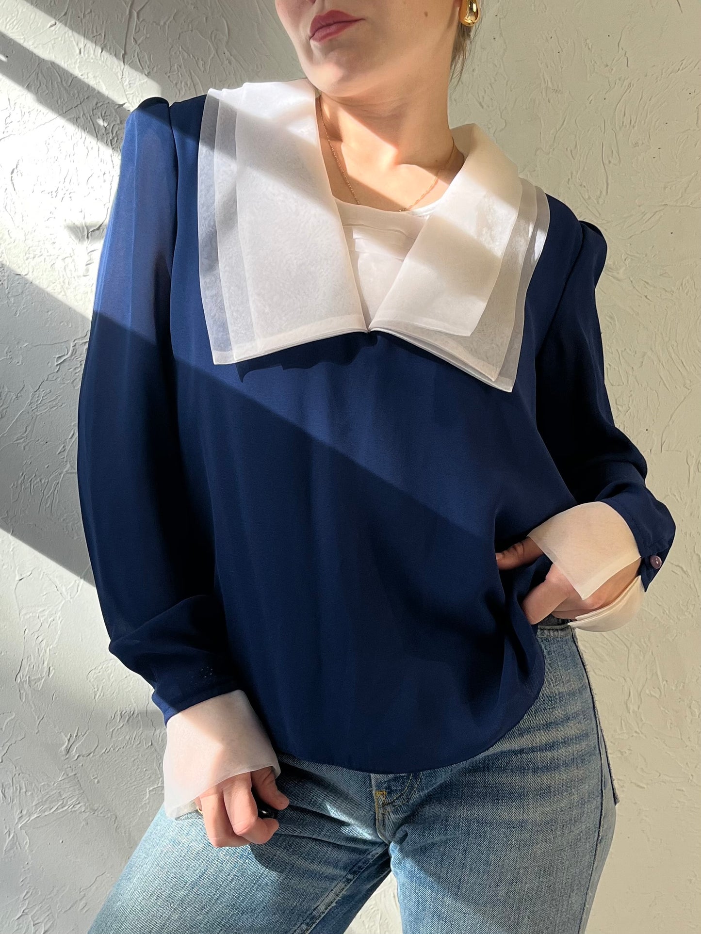 70s ‘Algo’ Long Sleeve Peasant Blouse / Small