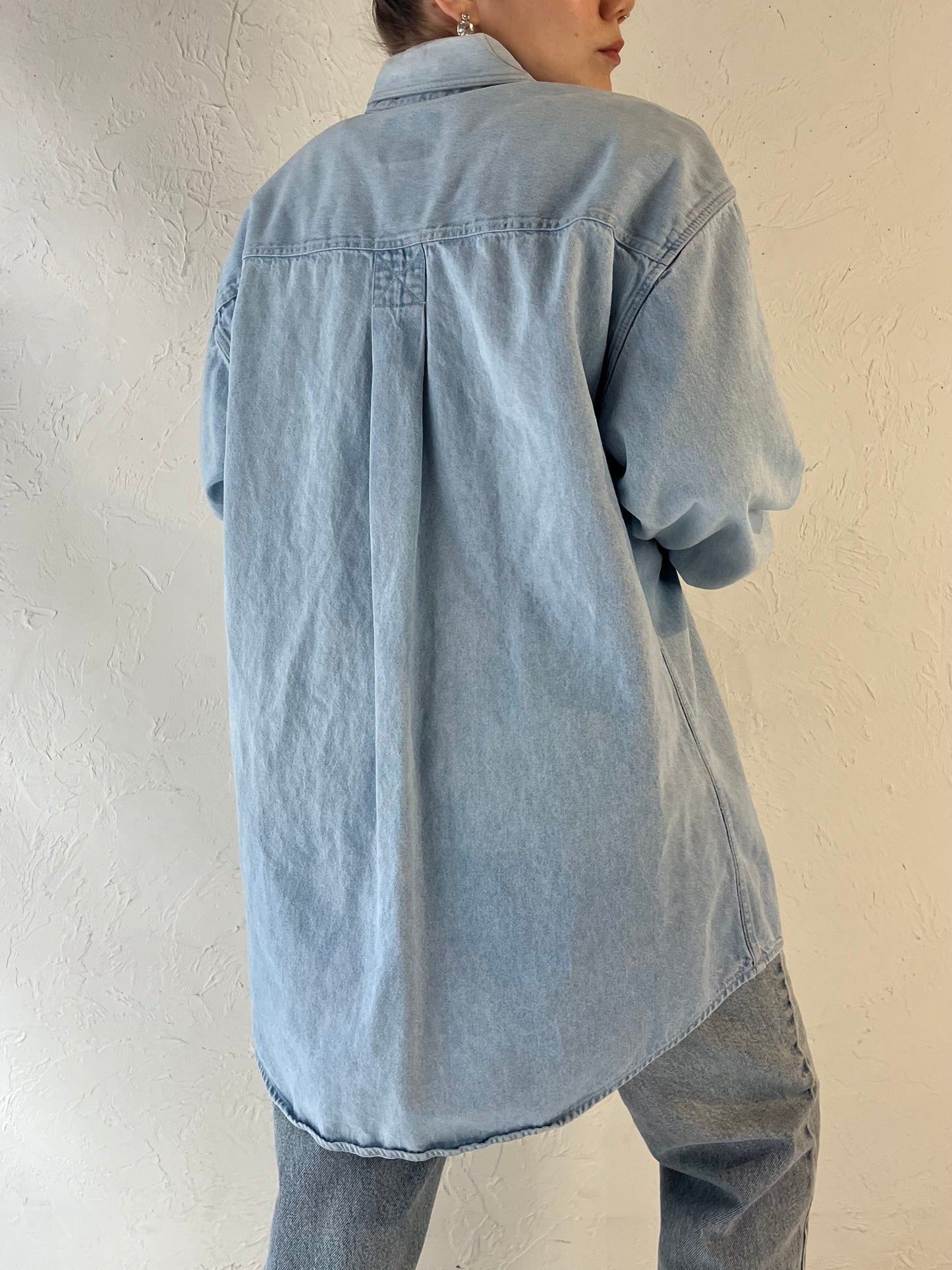 Y2k 'Woolrich' Button Up Denim Shirt / Medium