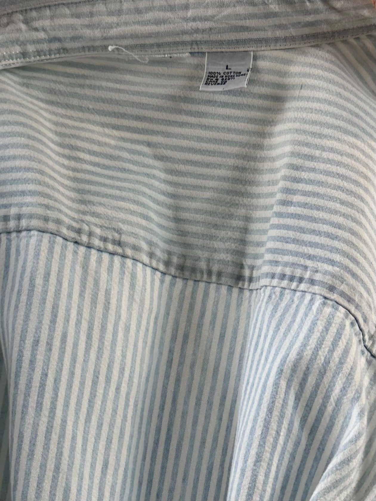 90s Looney Tunes Striped Button Up Shirt / Large