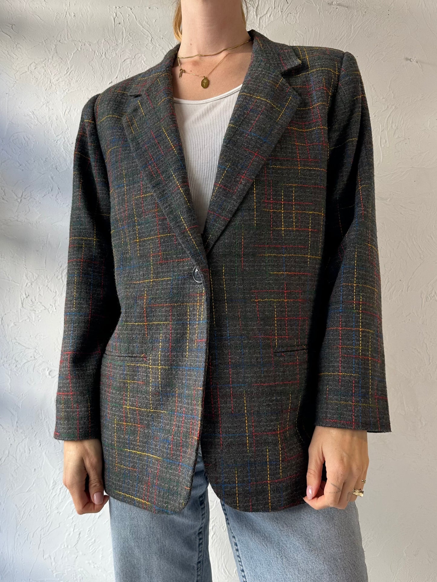 Y2k 'Sag Harbor' Knit Blazer Jacket / Large