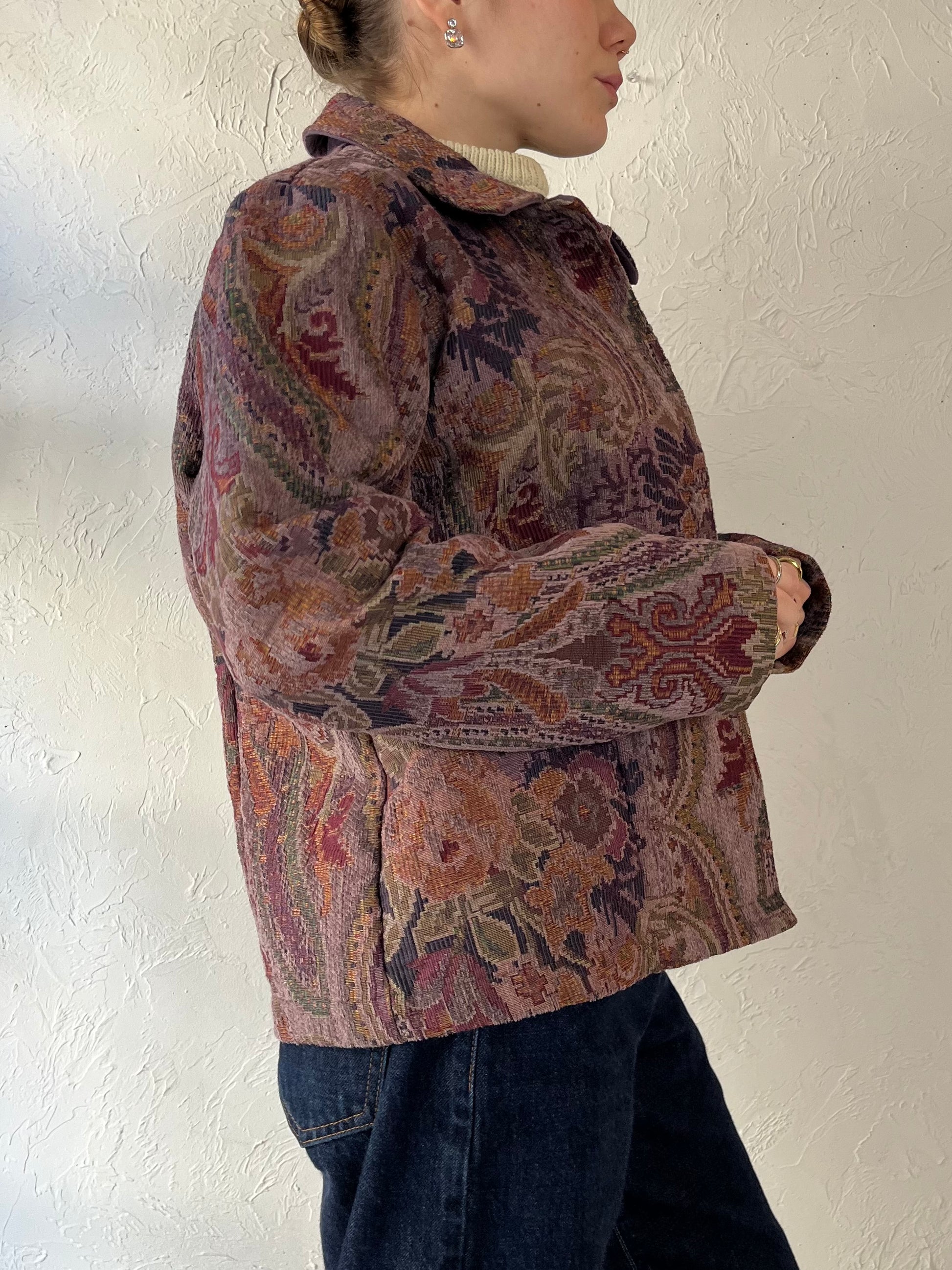 Y2k ‘Coldwater Creek’ Purple Tapestry Jacket / Small