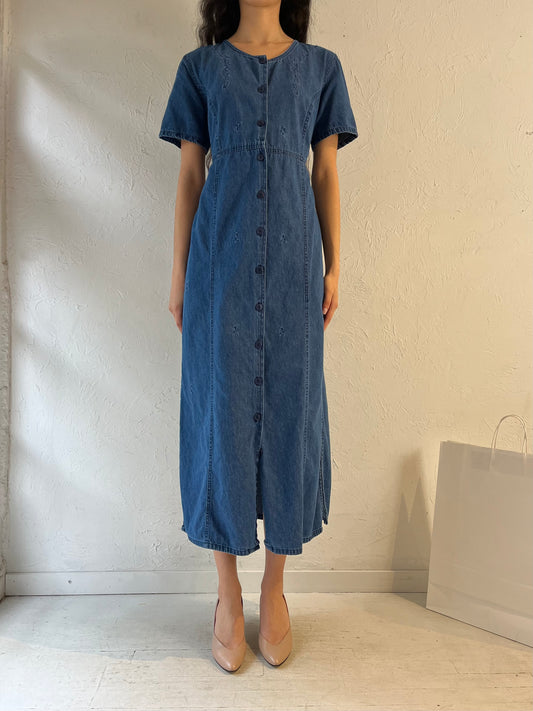 Y2K ‘Penmans’ Button Up Denim Dress / Medium